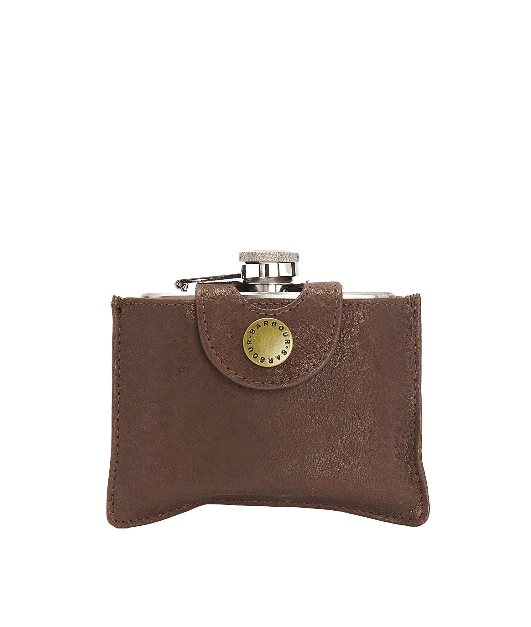 5oz Hinged Hipflask - Brown - Image 2