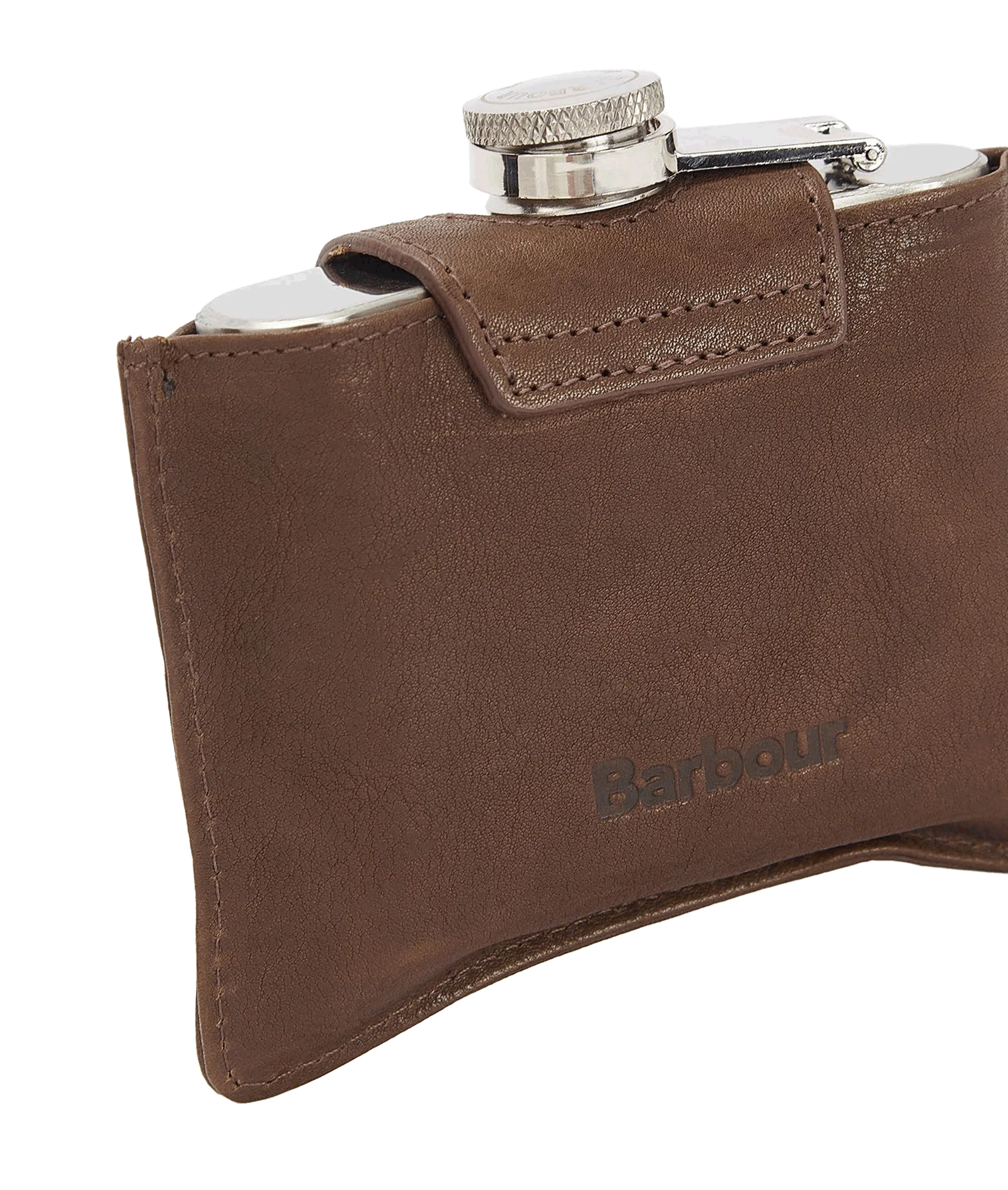 5oz Hinged Hipflask - Brown - Image 5