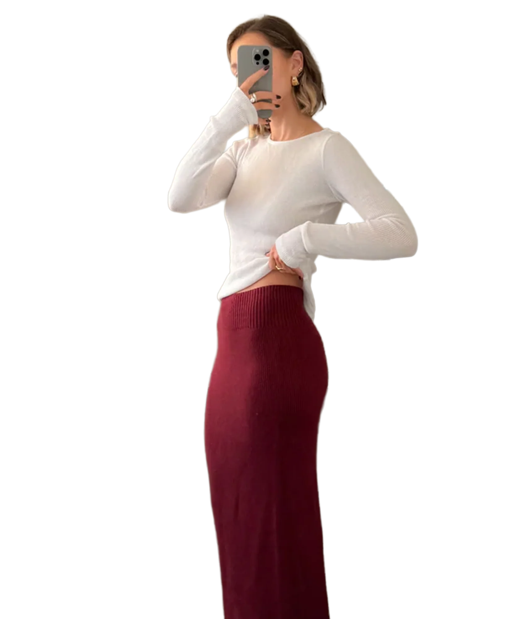 Alma Skirt - Dark Cherry