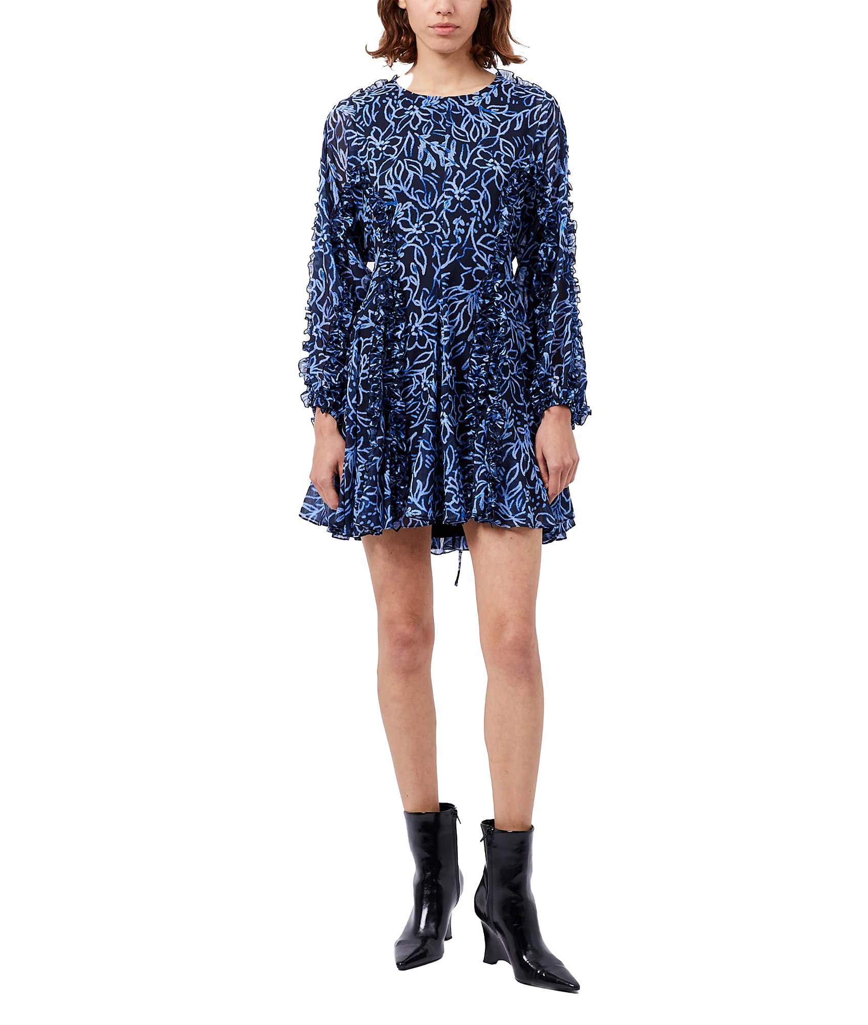 Anna Emina Chiffon Dress - Navy - Image 2
