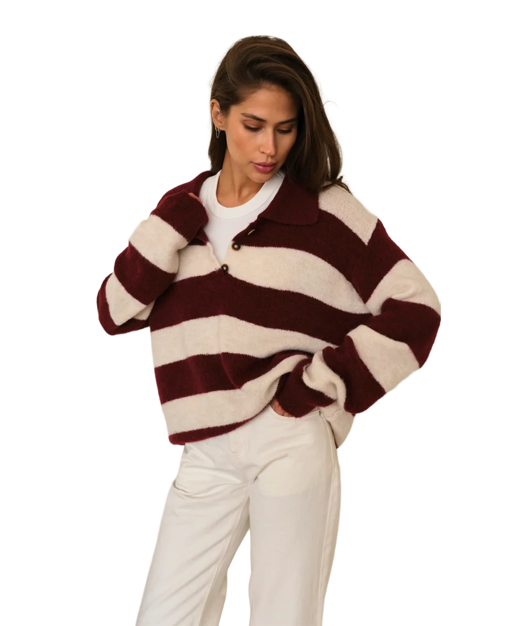 Arlo Sweater - Ruby Stripe