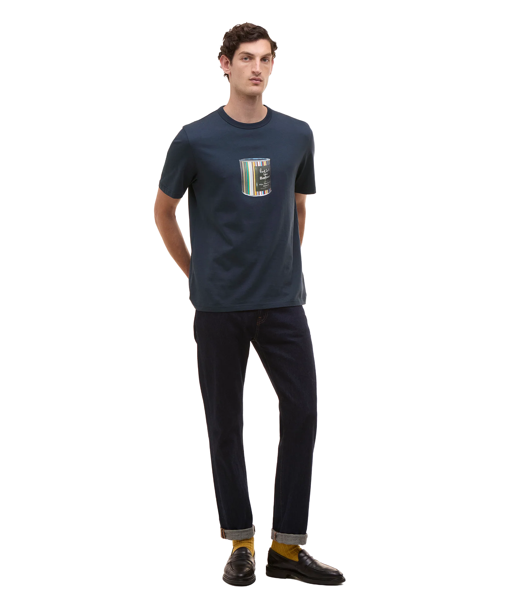 Barbour x Paul Smith Wax Can T-Shirt - Champion Blue - Image 3