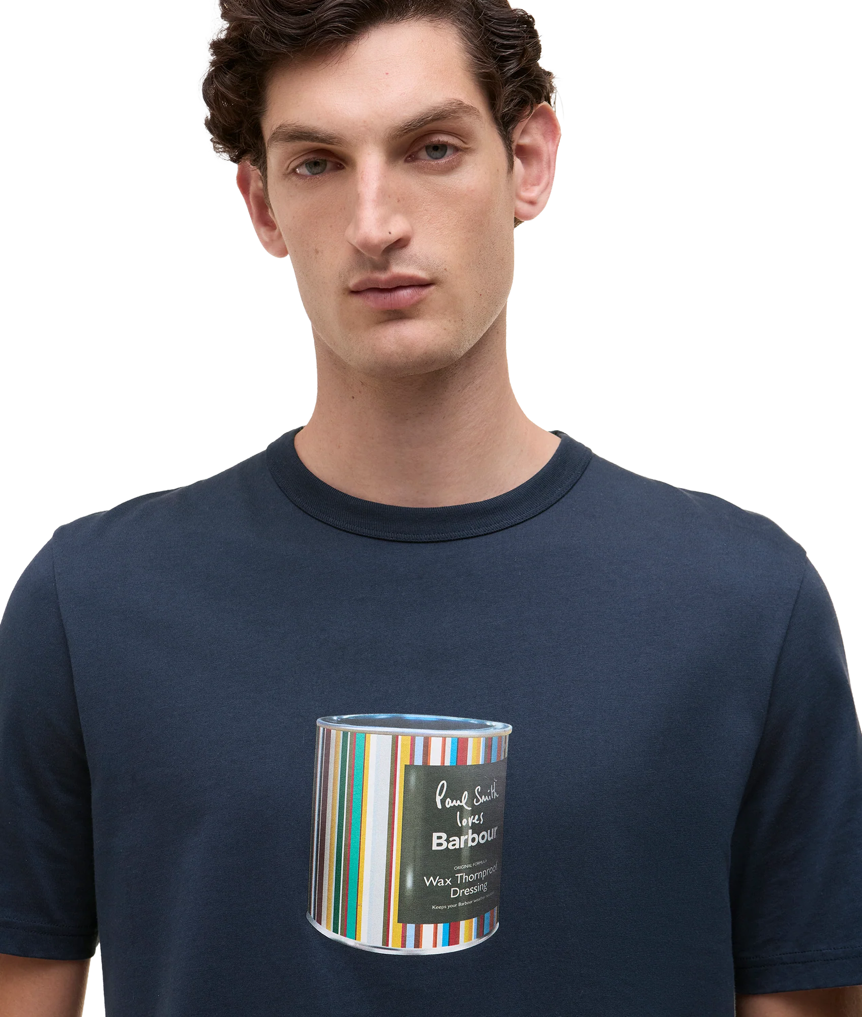 Barbour x Paul Smith Wax Can T-Shirt - Champion Blue - Image 6