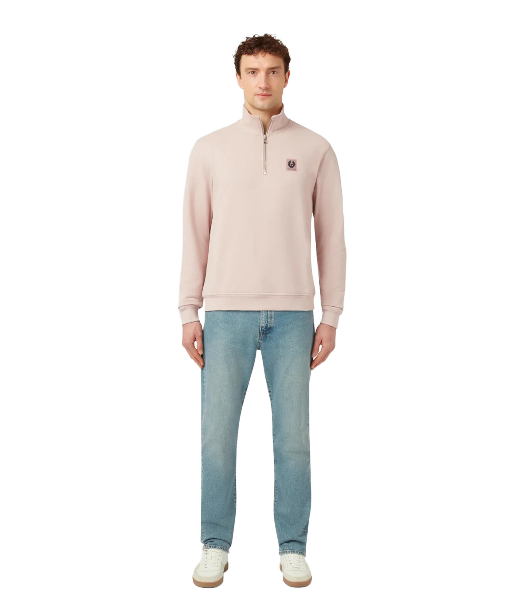 Belstaff Quarter Zip Sweatshirt - Dusk Pink - Image 2