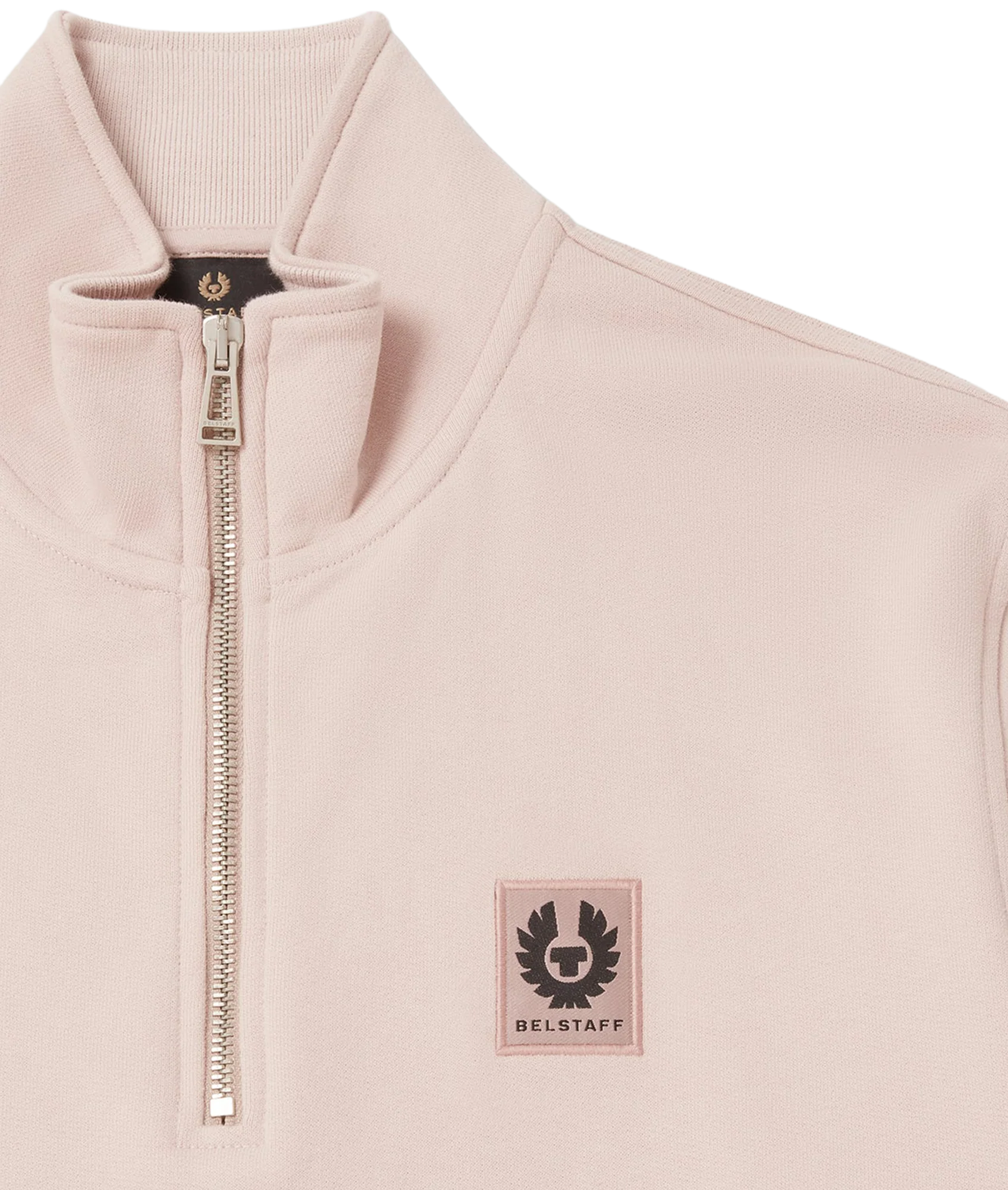 Belstaff Quarter Zip Sweatshirt - Dusk Pink - Image 4
