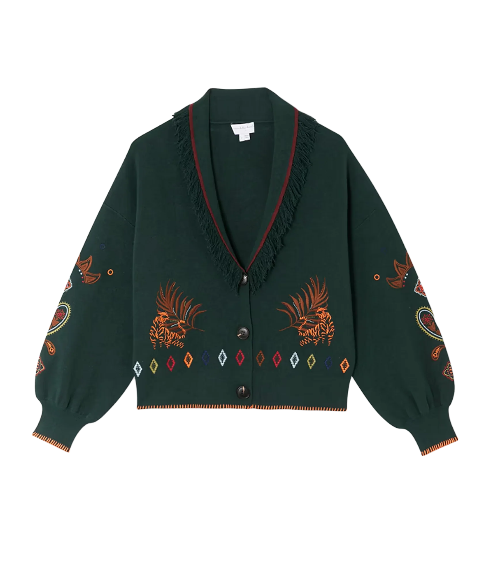 Bottle Green Safari Cardigan - Green