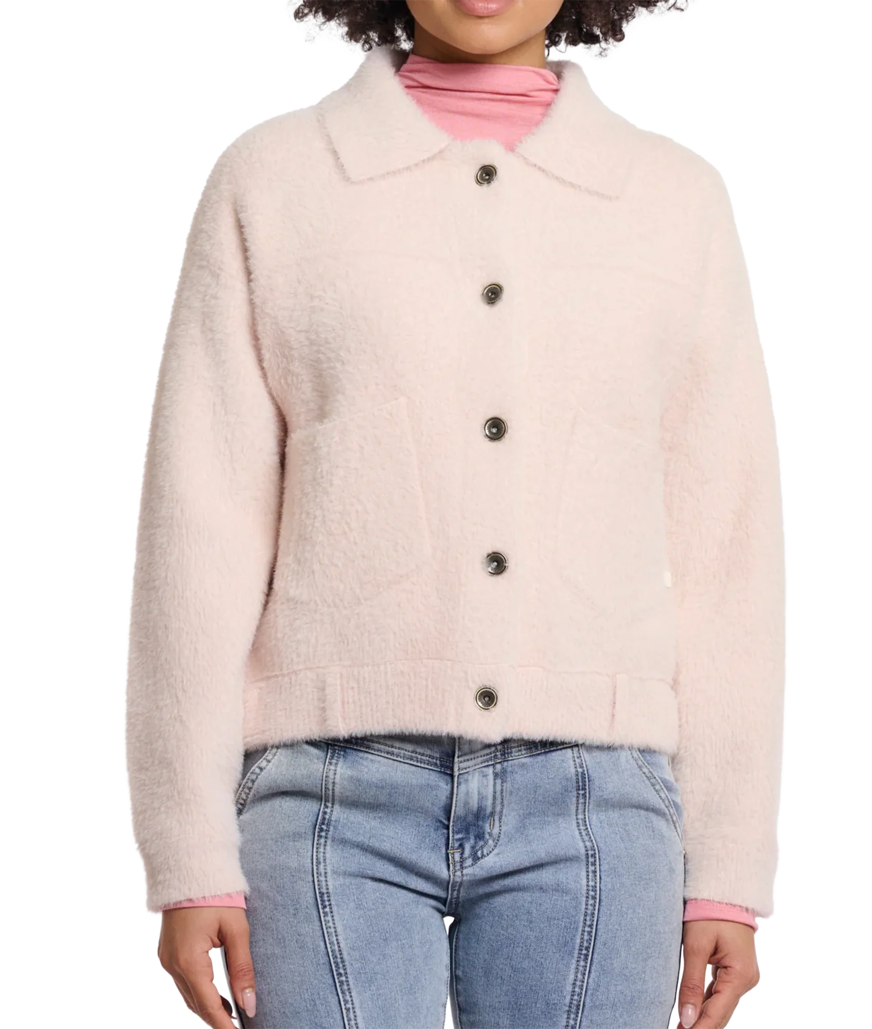 Boxy Bubbly Jacket - Pale Pink