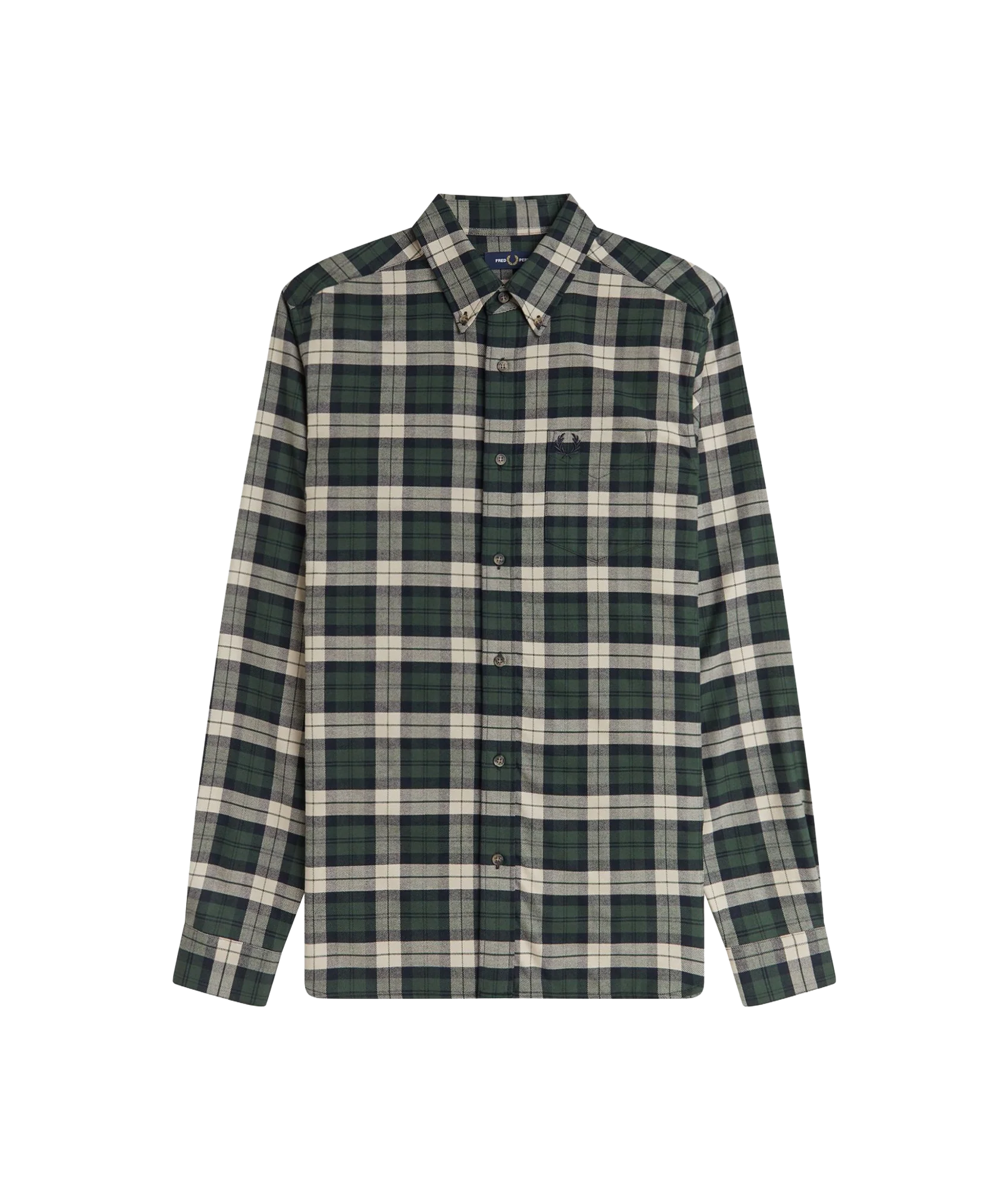 Brushed Twill Tartan Shirt - Court Green