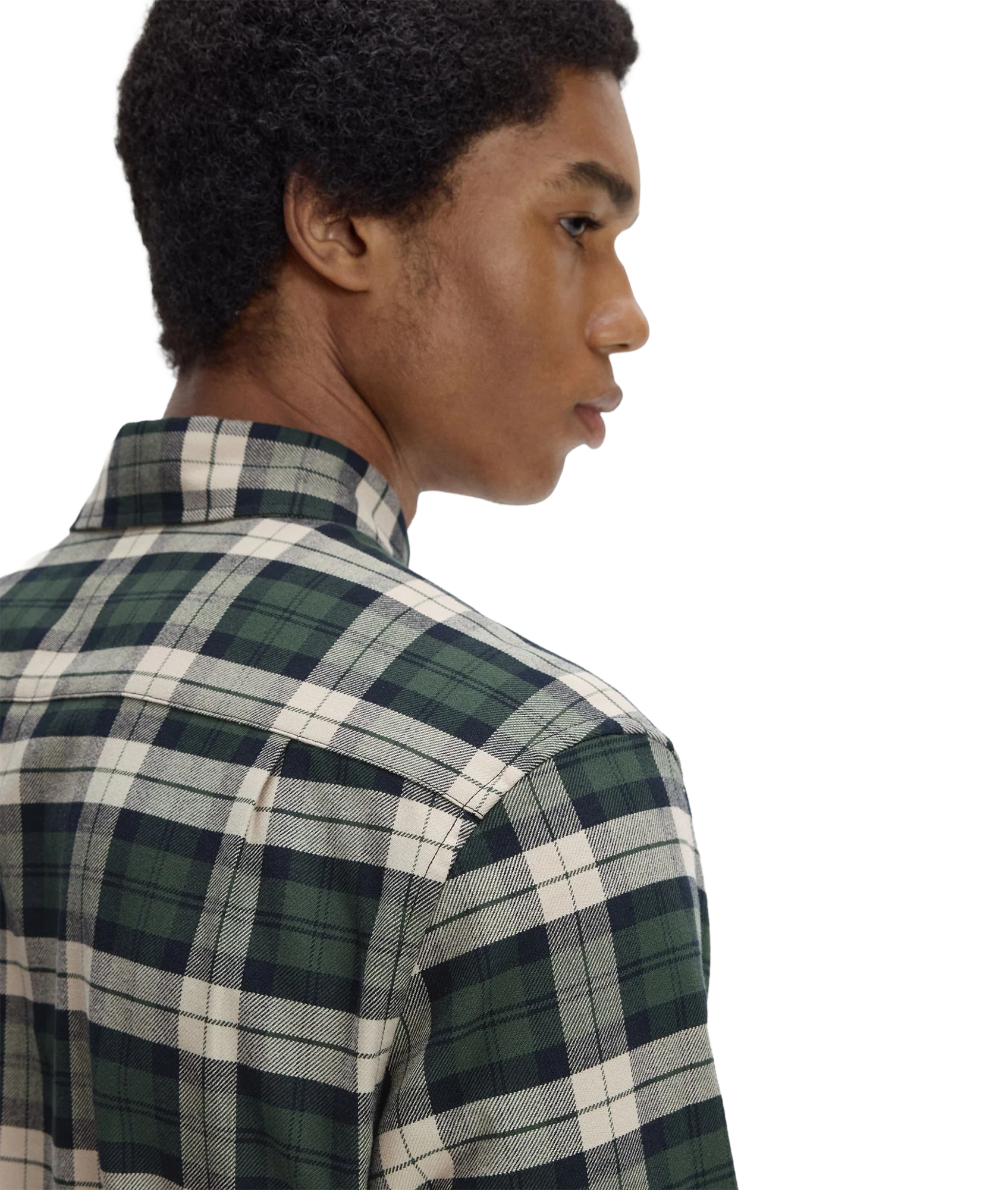 Brushed Twill Tartan Shirt - Court Green - Image 6