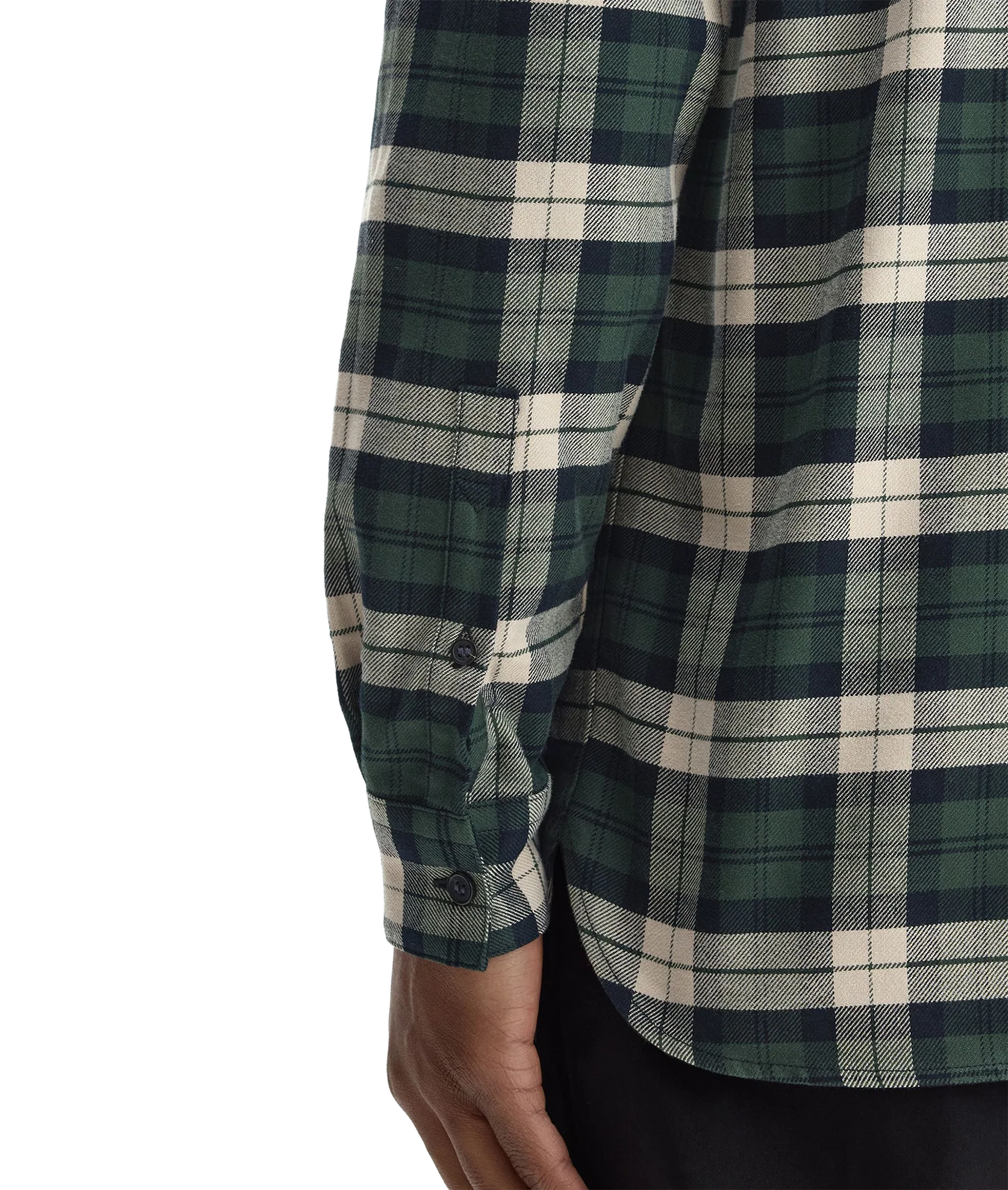 Brushed Twill Tartan Shirt - Court Green - Image 7