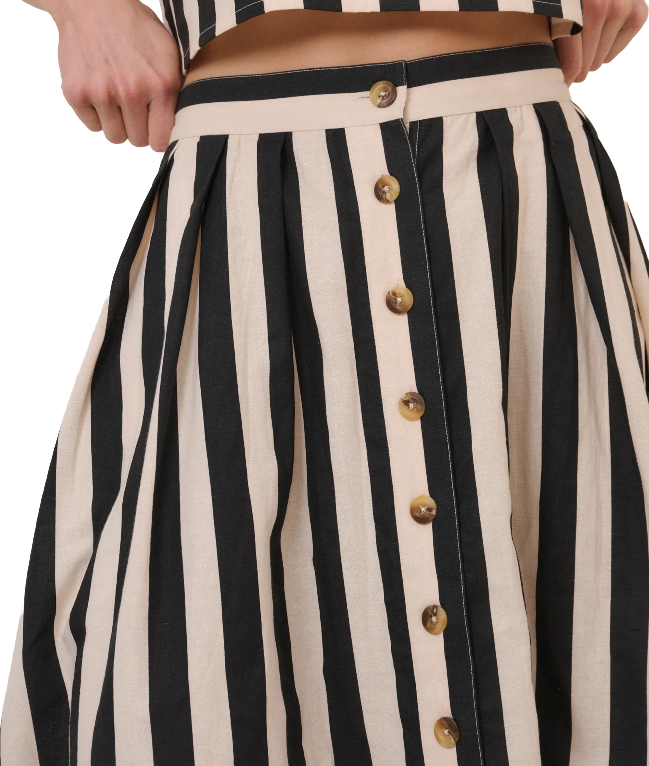 Button Through Midaxi Skirt - Multi - Image 5