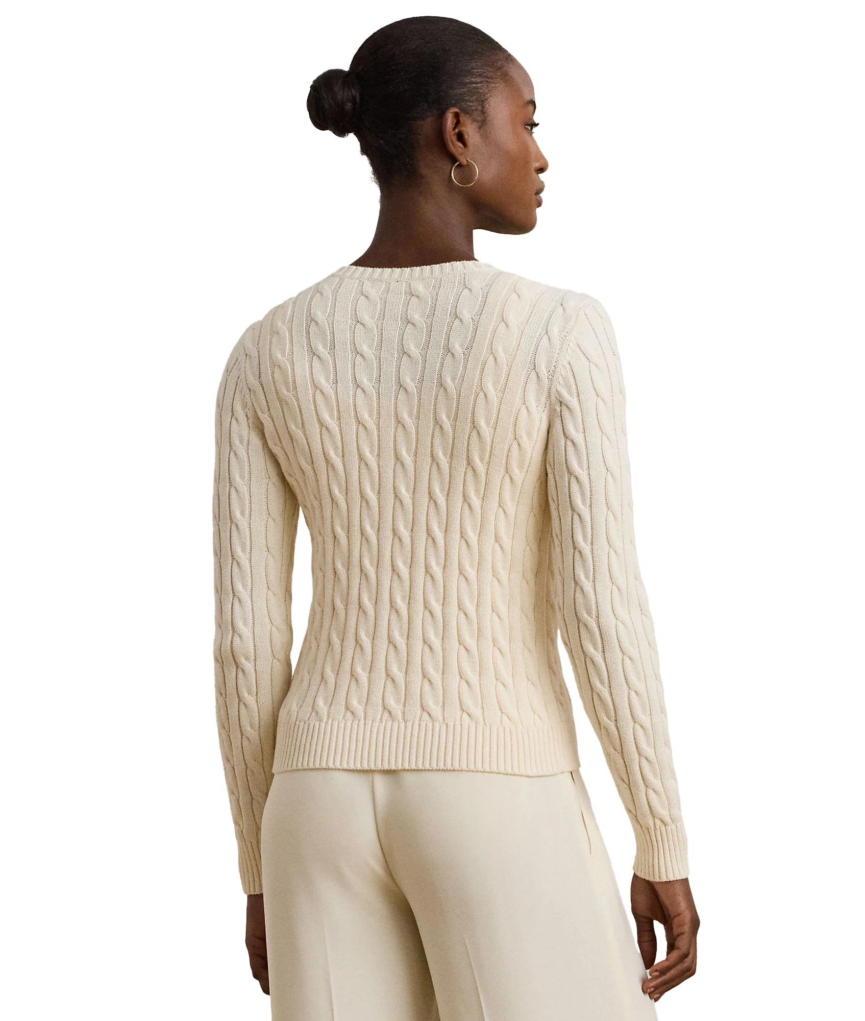 Cable-Knit Cotton Cardigan - Cream - Image 5