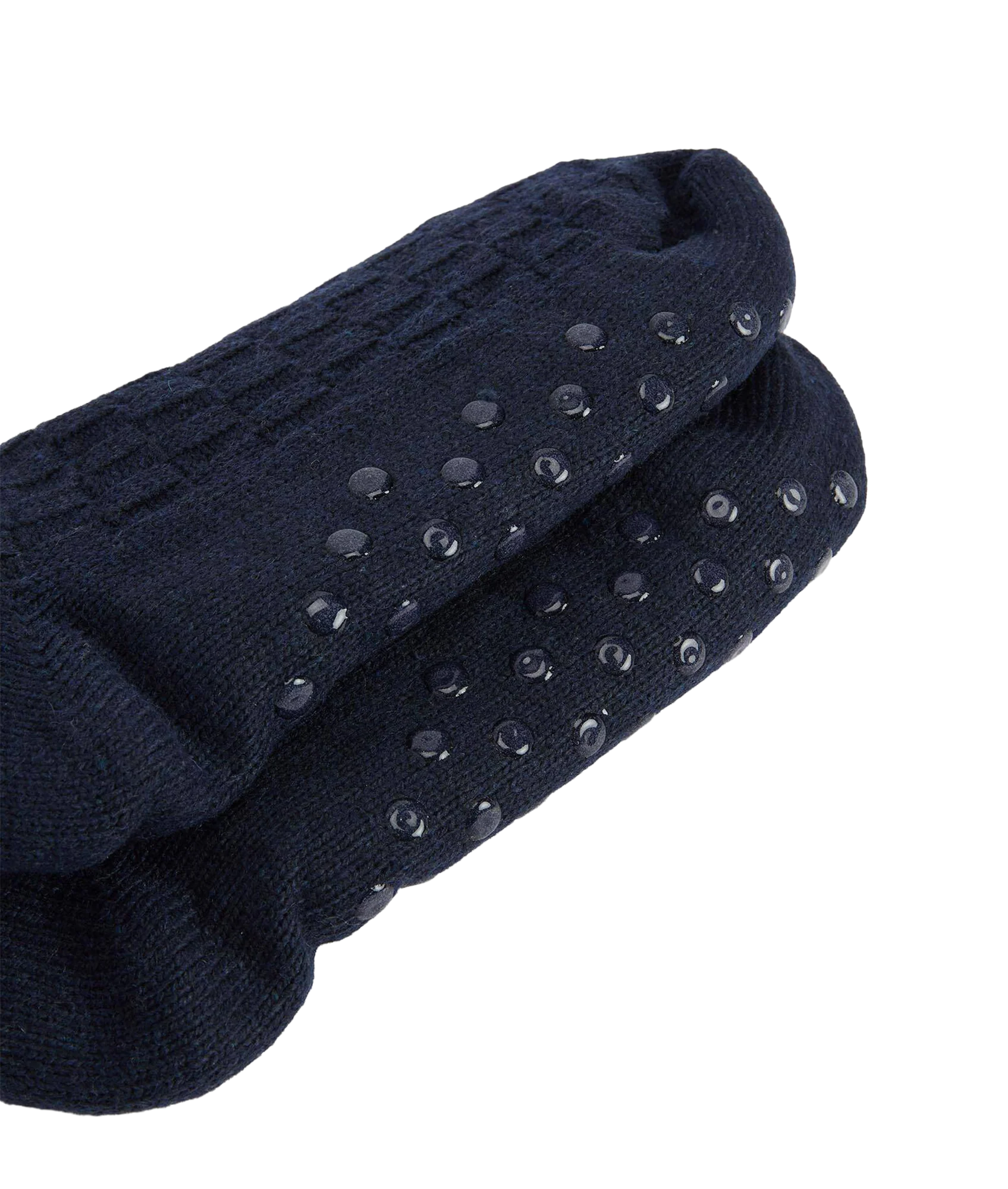 Cable Knit Lounge Socks - Navy - Image 3
