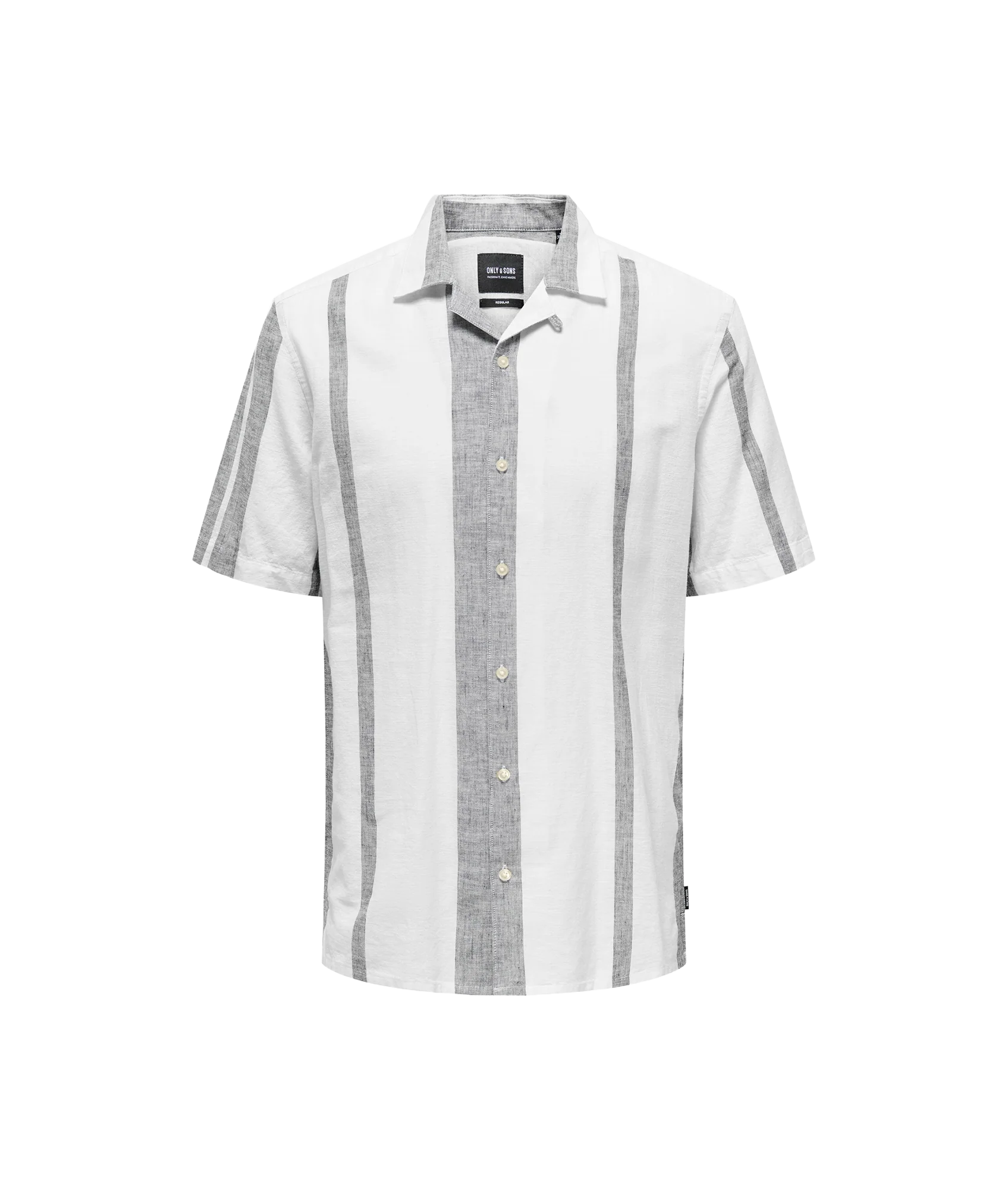 Caiden Life Stripe Res Linenblendnoos - White
