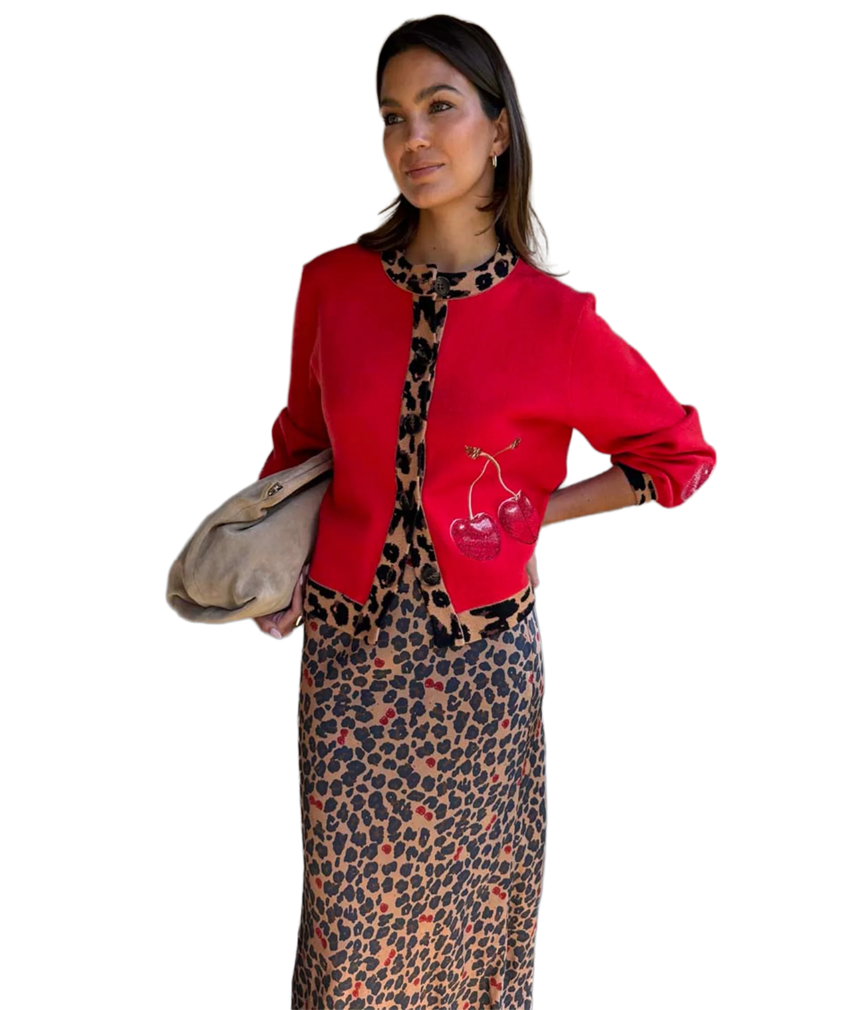 Cherry Leopard Cardigan - Cherry Leopard
