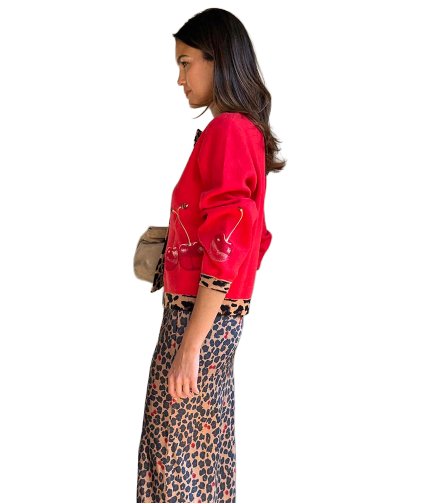 Cherry Leopard Cardigan - Cherry Leopard - Image 3
