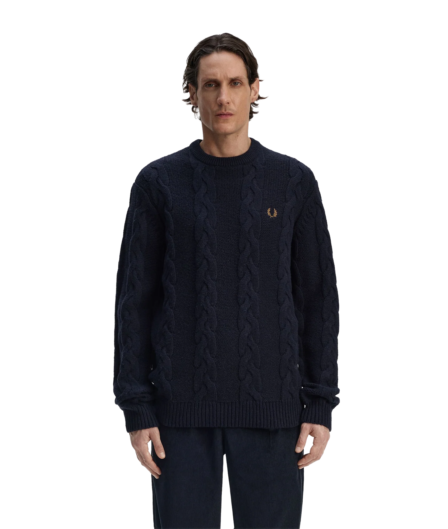 Chunky Cable Knit Jumper - Navy - Image 3