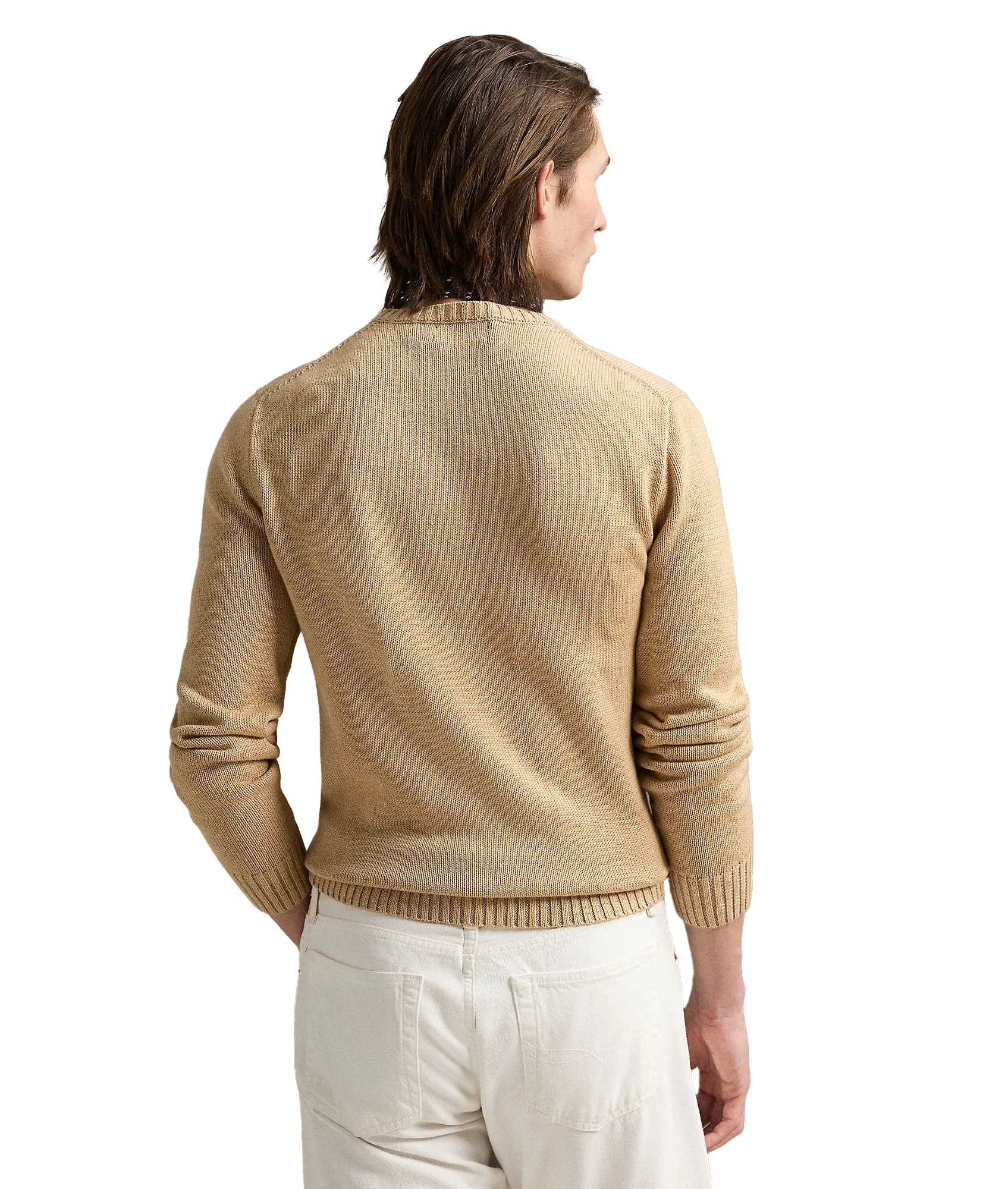 Cotton Crewneck Sweater - Beige - Image 4