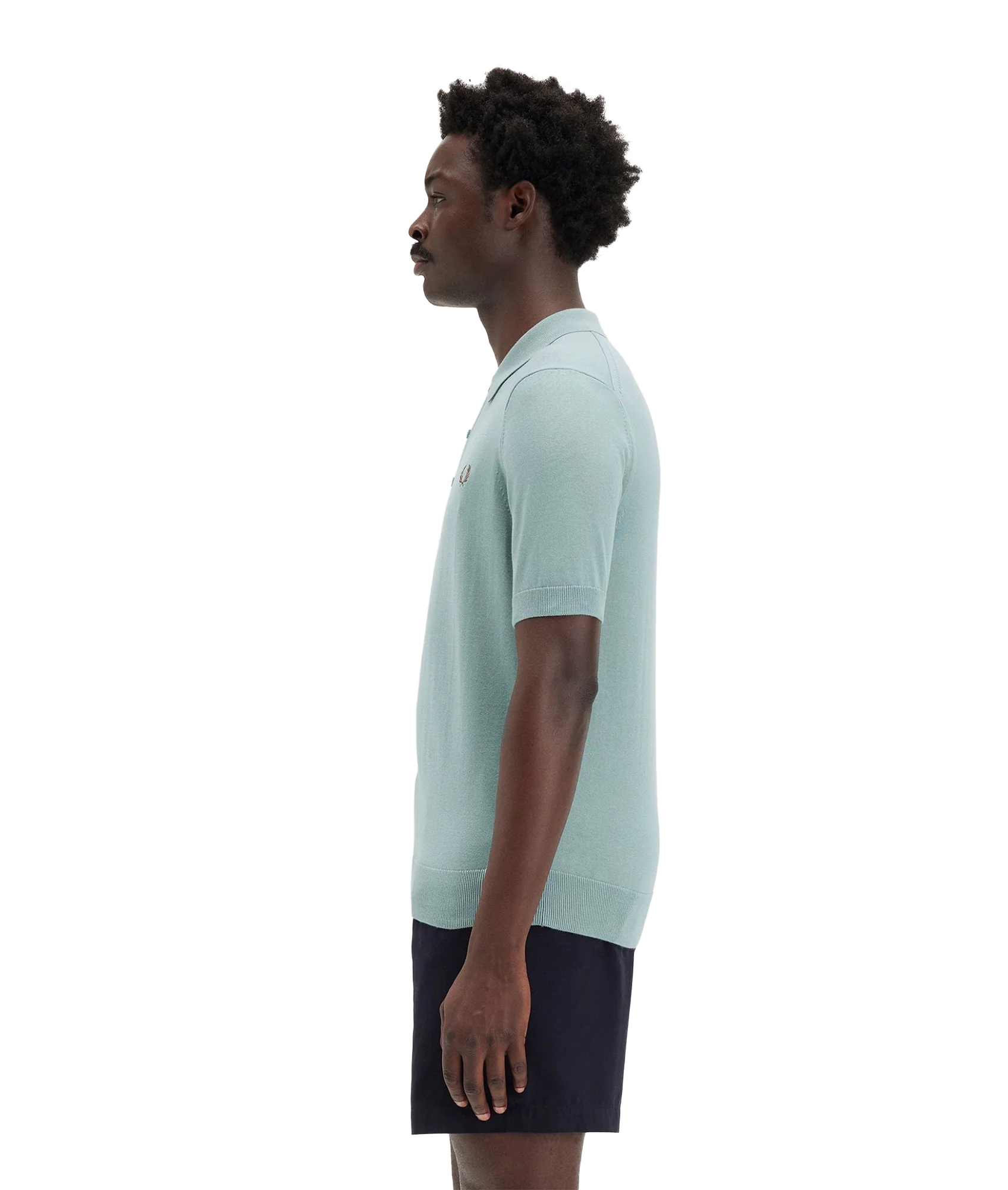 Cotton Knit Polo - Blue - Image 4