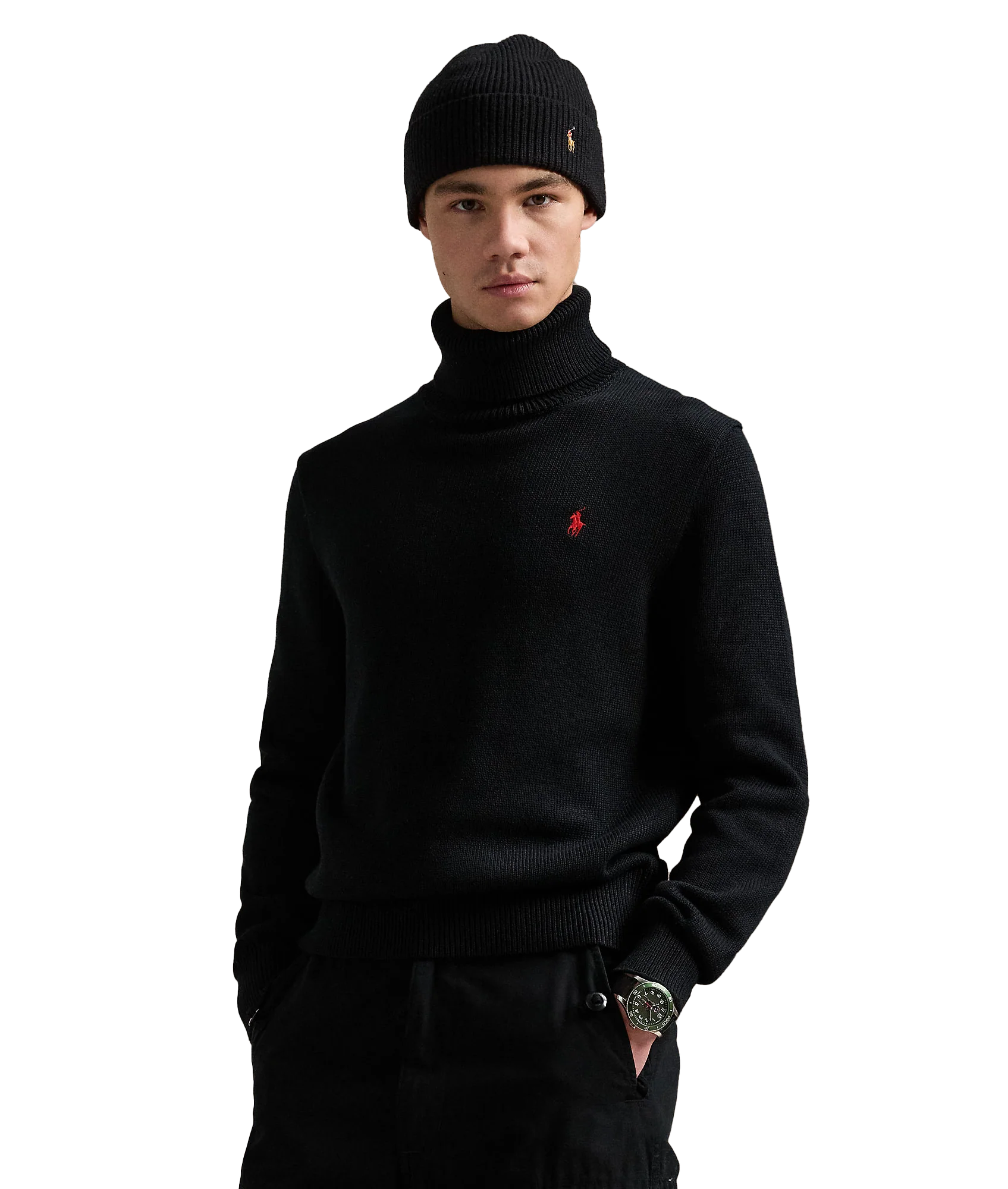 Cotton Turtleneck Sweater - Black - Image 2