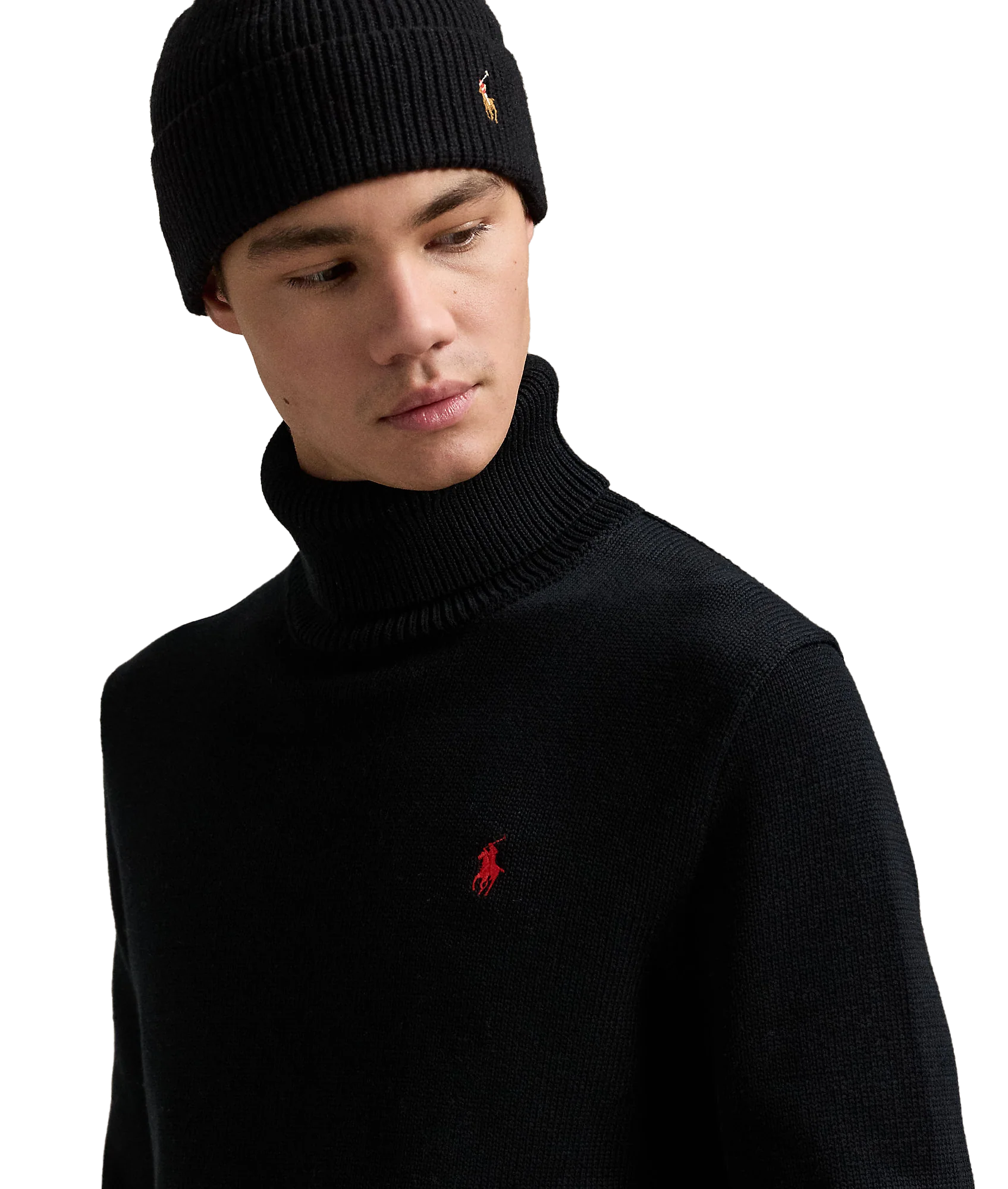 Cotton Turtleneck Sweater - Black - Image 5
