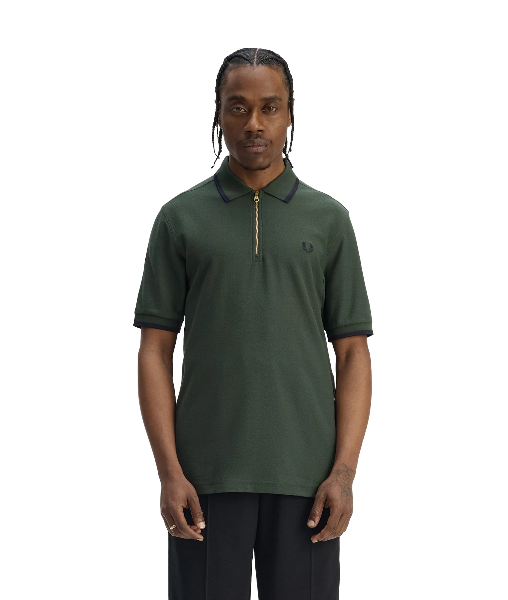 Crepe Pique Polo Shirt - Court Green - Image 3