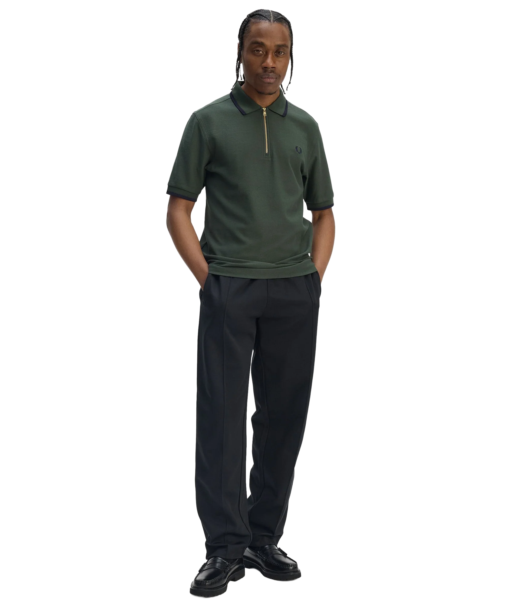 Crepe Pique Polo Shirt - Court Green - Image 5
