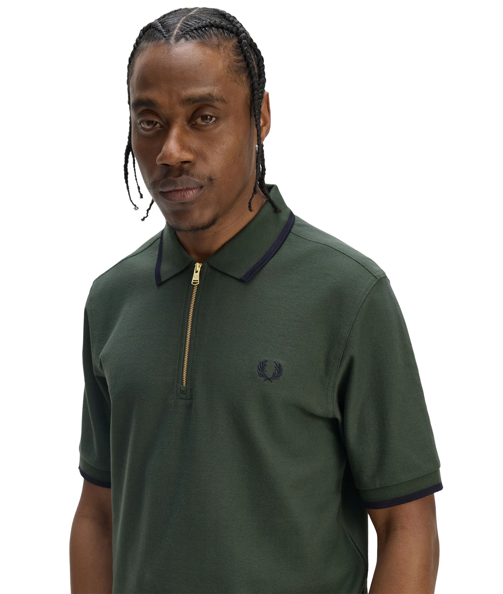 Crepe Pique Polo Shirt - Court Green - Image 6