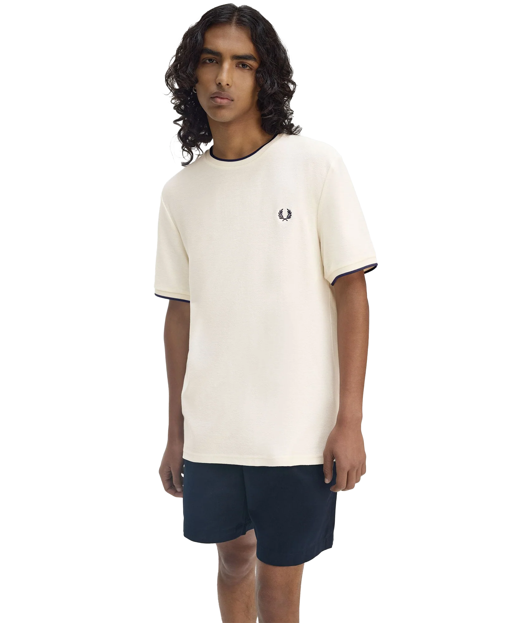 Crepe Pique Tee - Cream - Image 5