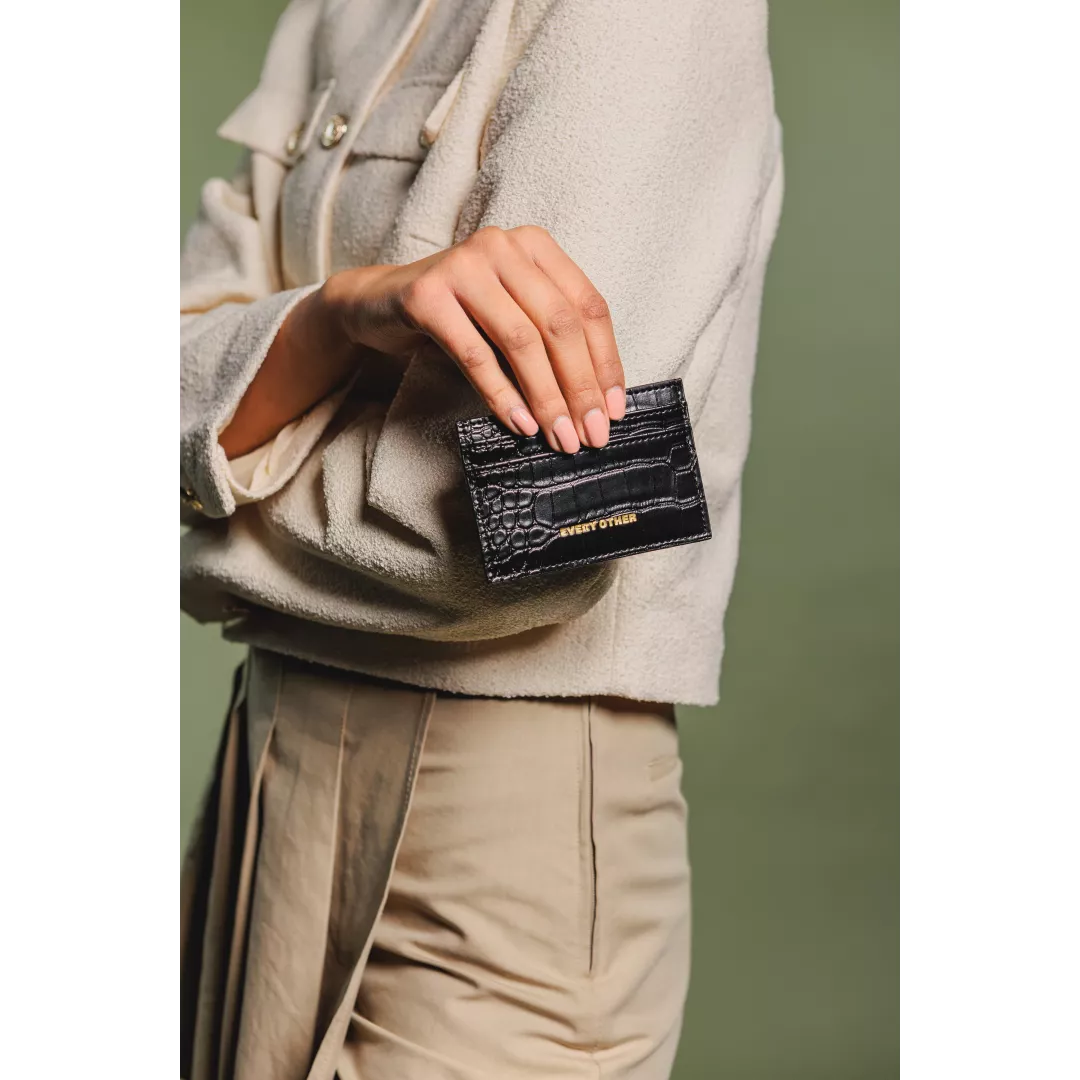 Croc Card Holder - Black - Image 5