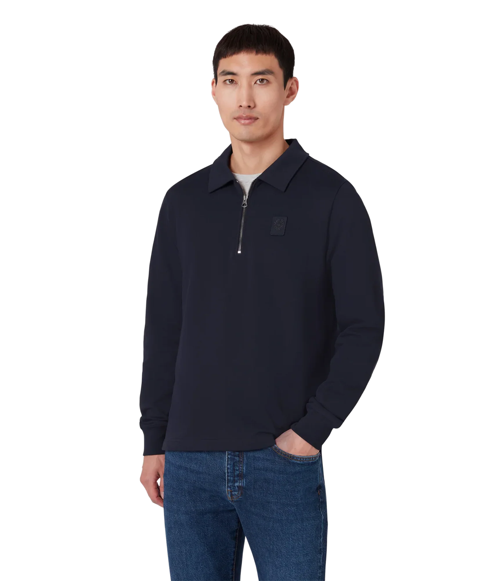 Curator Collared Sweatshirt Dark Ink - Image 3