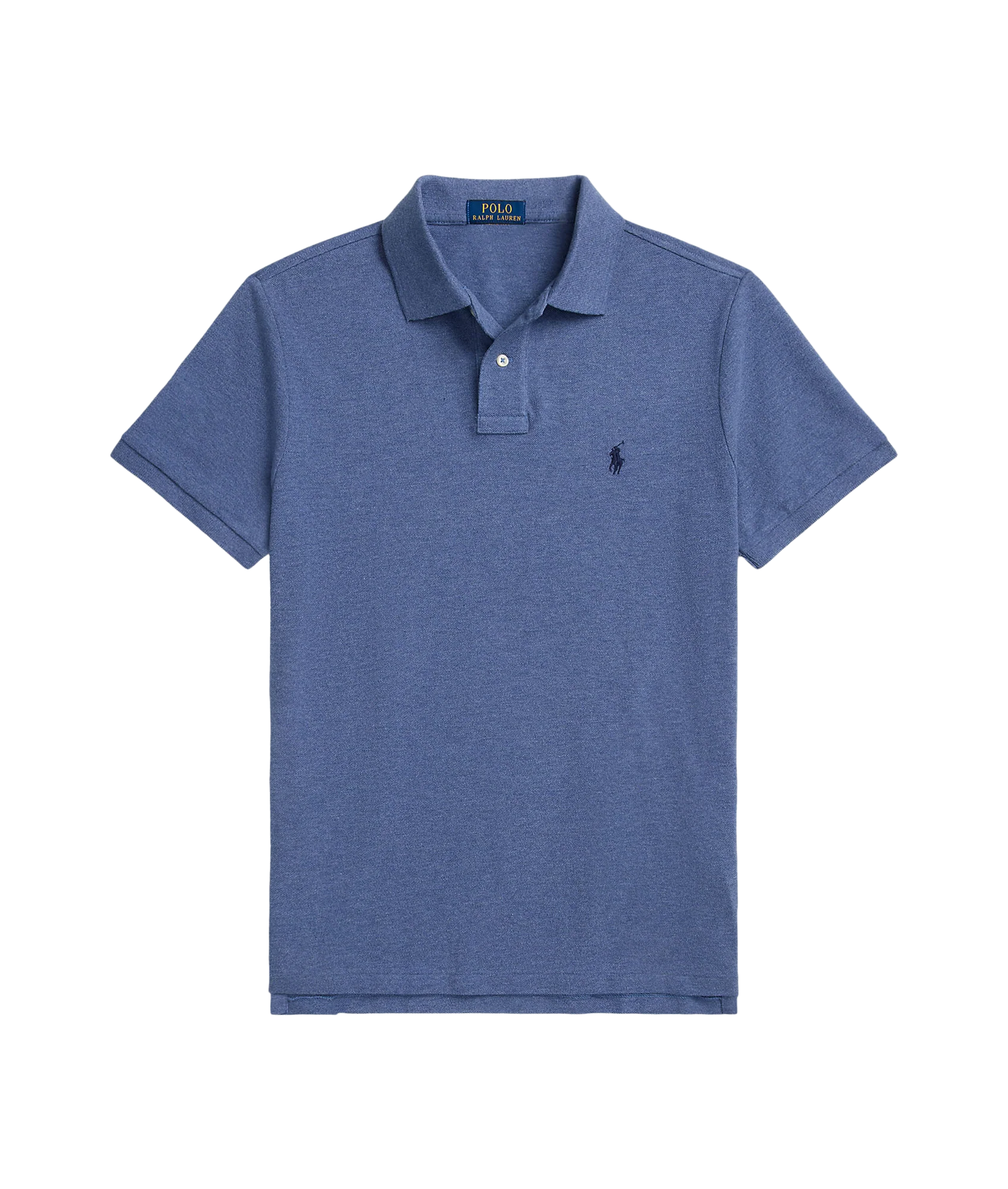 Custom Slim Fit Mesh Polo Shirt - Blue
