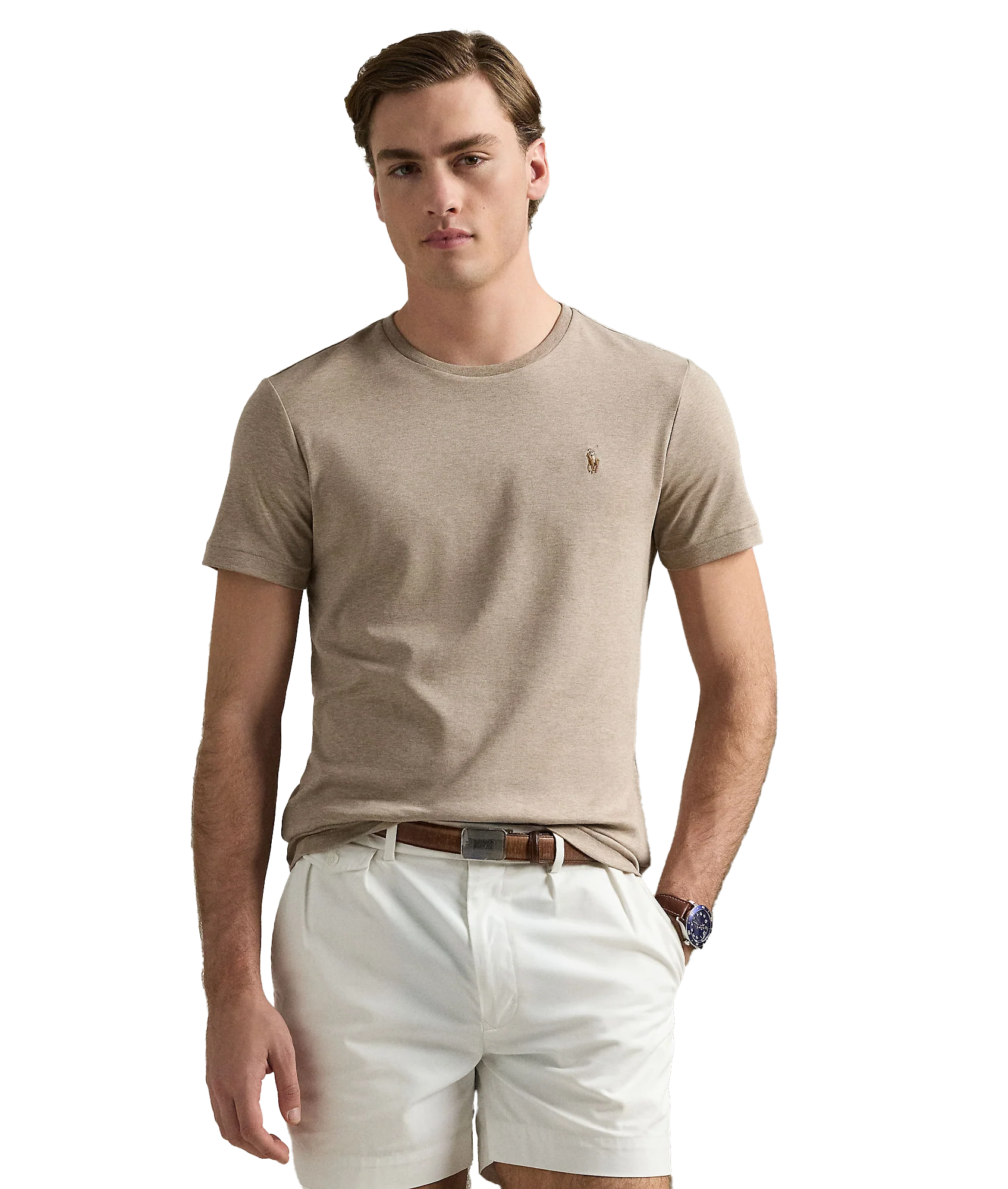 Custom Slim Fit Soft Cotton T-Shirt - Beige - Image 2