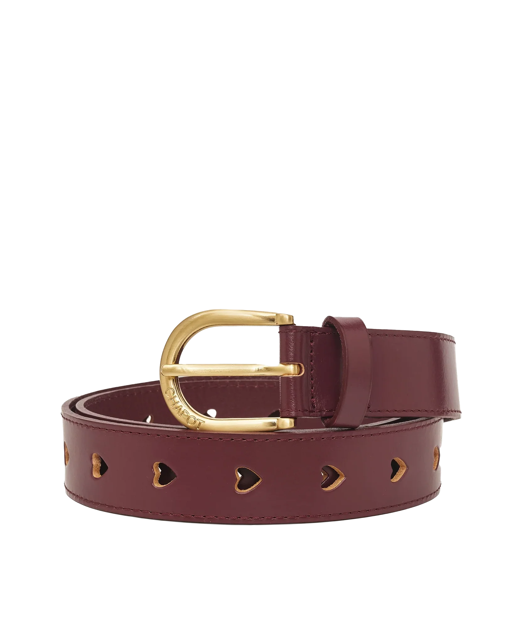 Cut It Out Heart Belt - Deep Burgundy