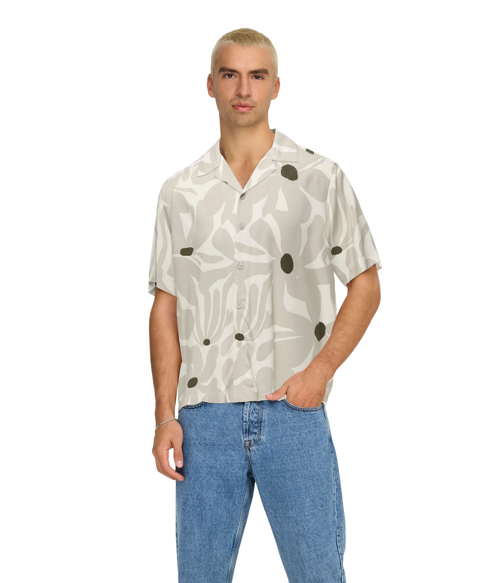 Dash Life Reg Aop Ss 001 Resort Shirt - Brown - Image 3