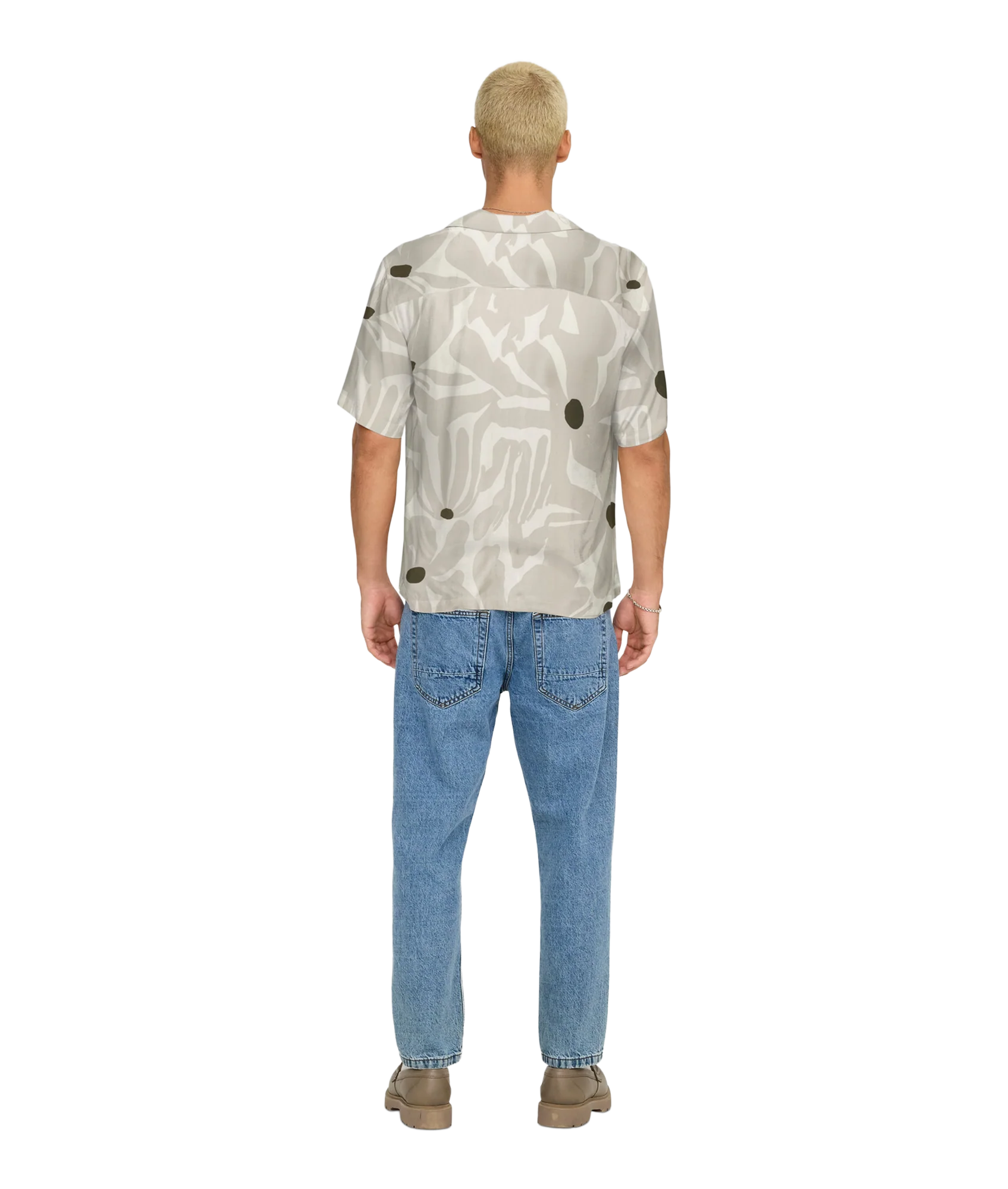 Dash Life Reg Aop Ss 001 Resort Shirt - Brown - Image 4