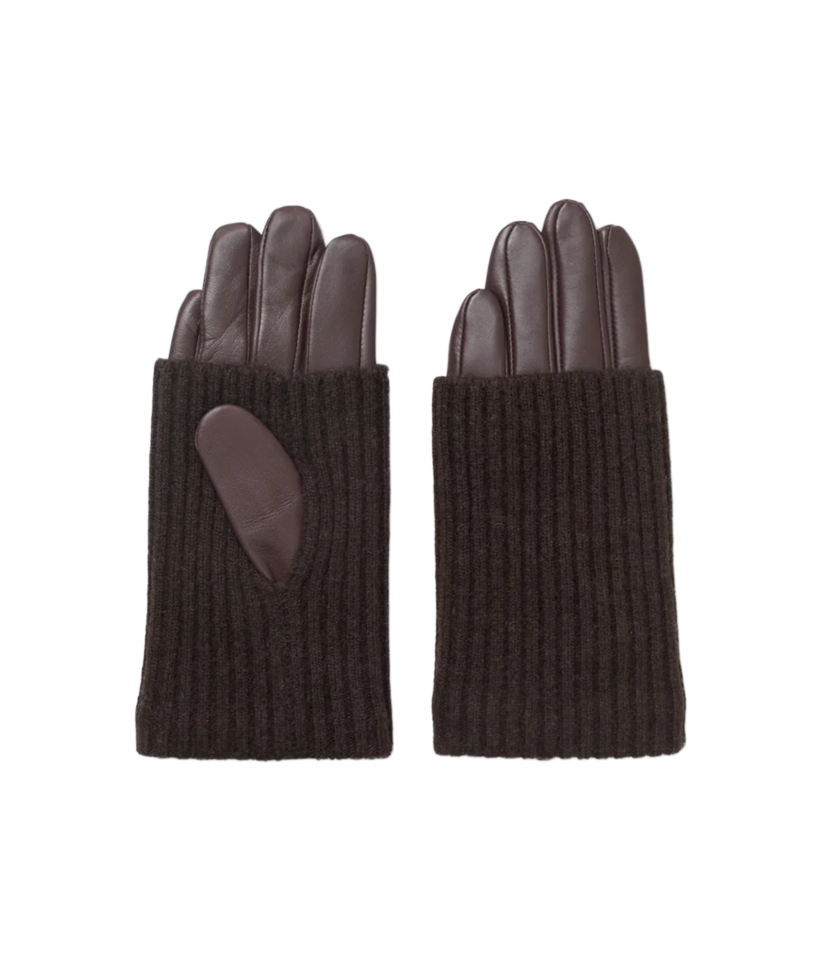 Day Leather Knit Glove - Chocolate Plum