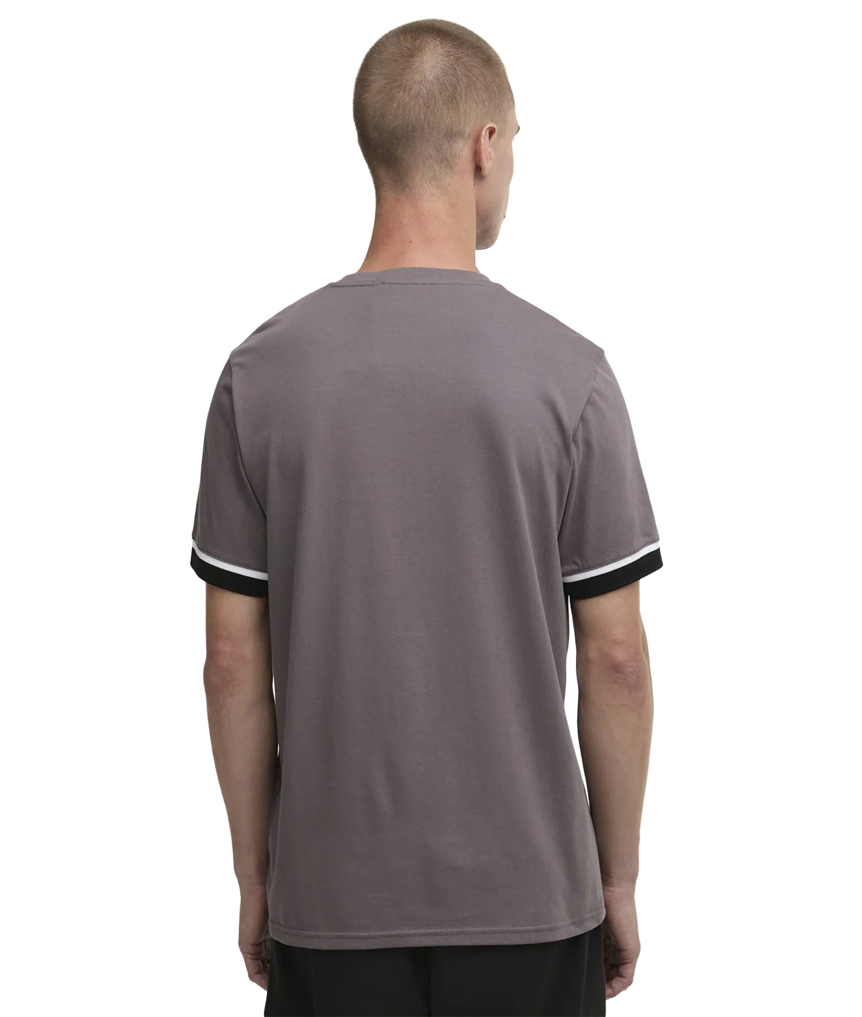 Deep Cuff Evan Tipped T-Shirt - Aluminium - Image 3