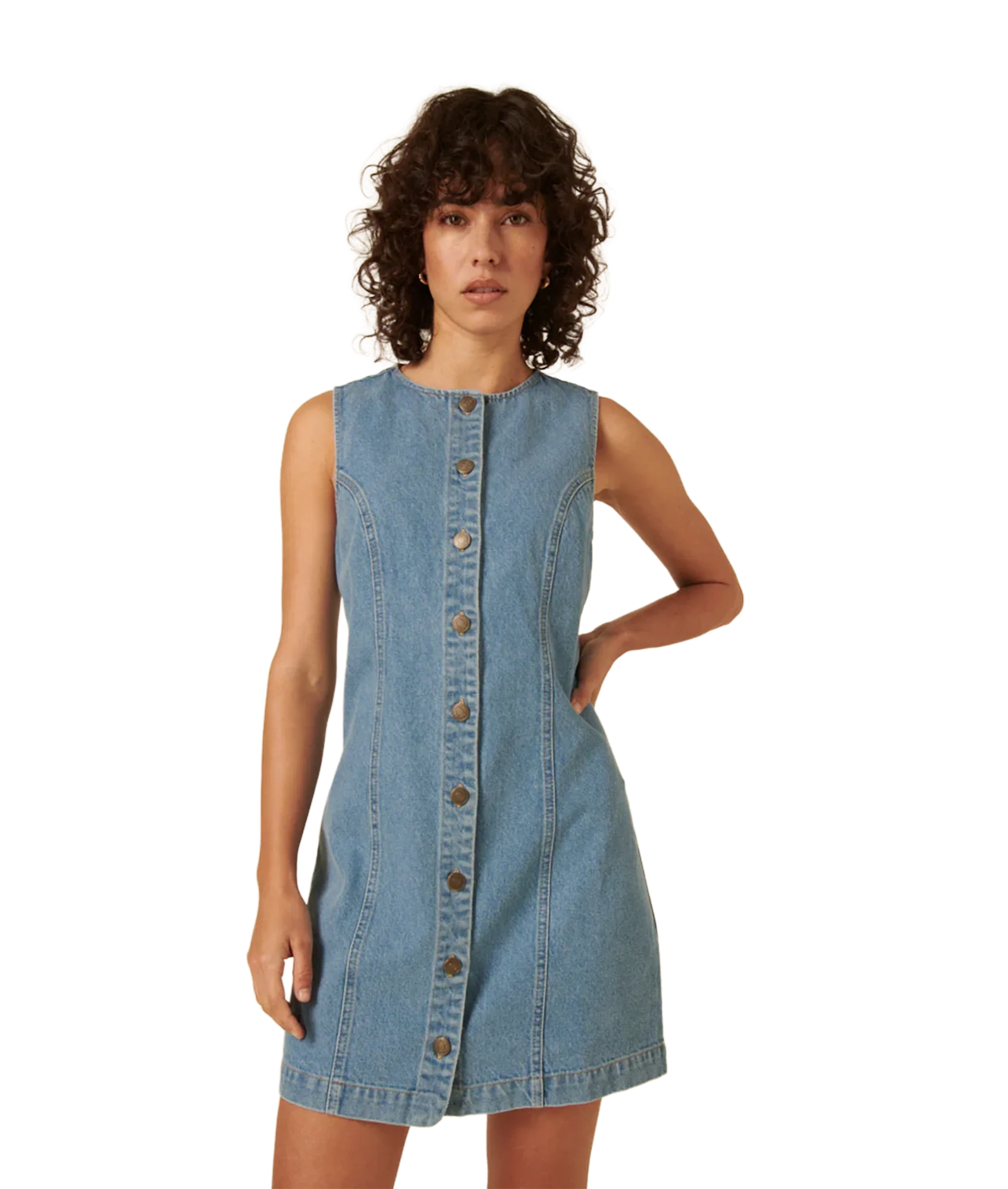 Denim Ned Mini Dress  Ottoline - Denim Twill