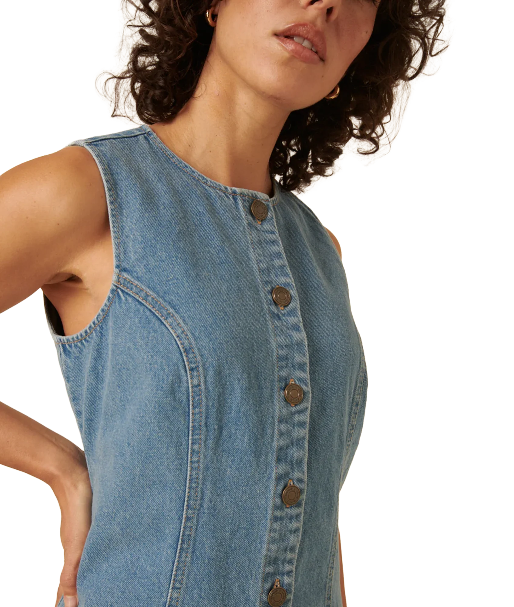 Denim Ned Mini Dress  Ottoline - Denim Twill - Image 2