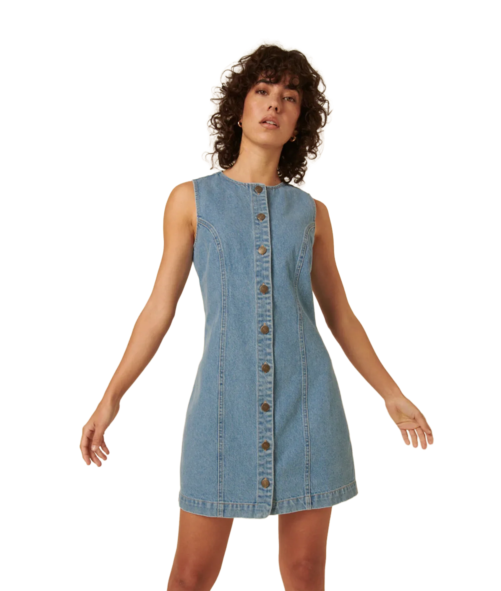 Denim Ned Mini Dress  Ottoline - Denim Twill - Image 3