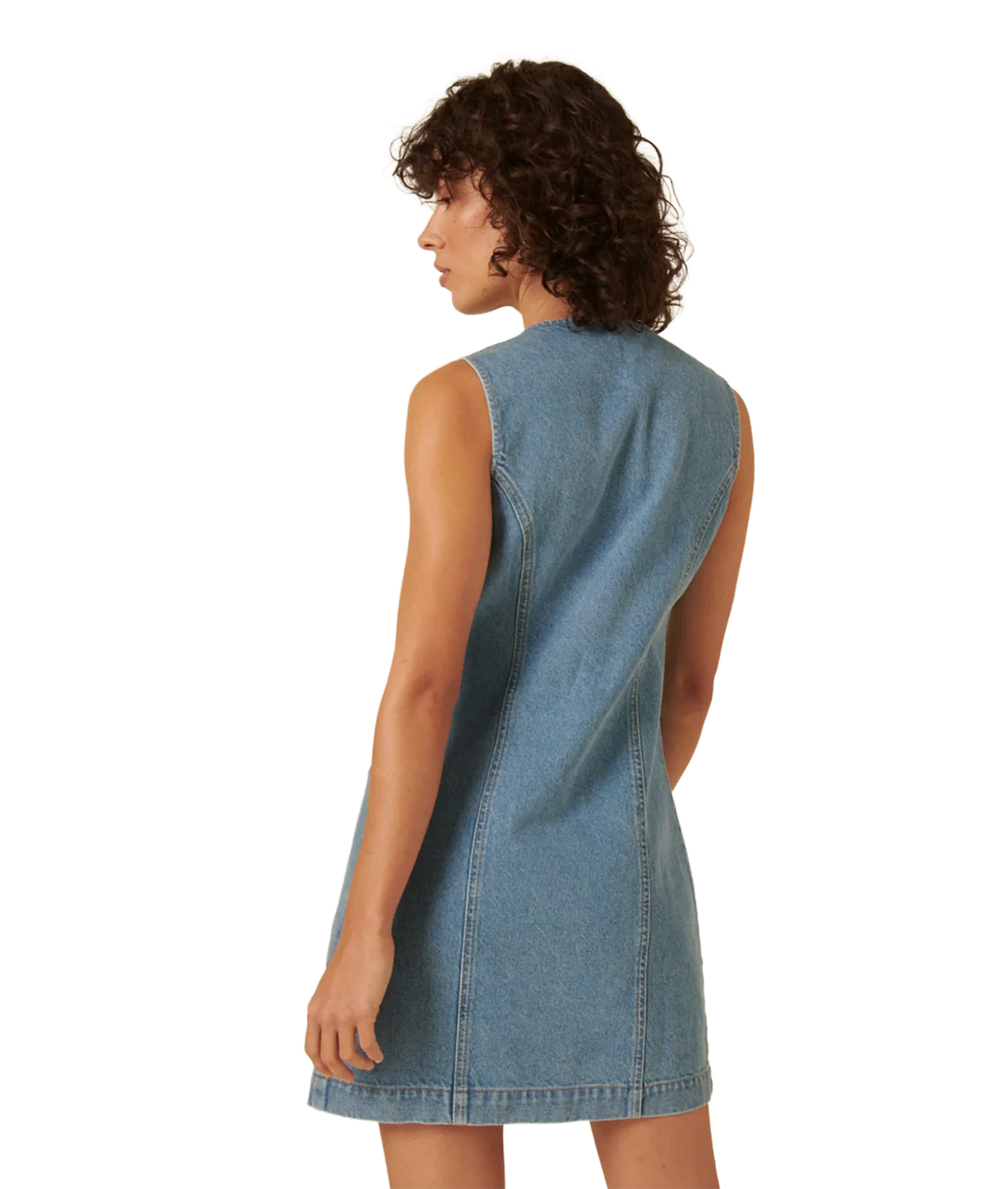 Denim Ned Mini Dress  Ottoline - Denim Twill - Image 4