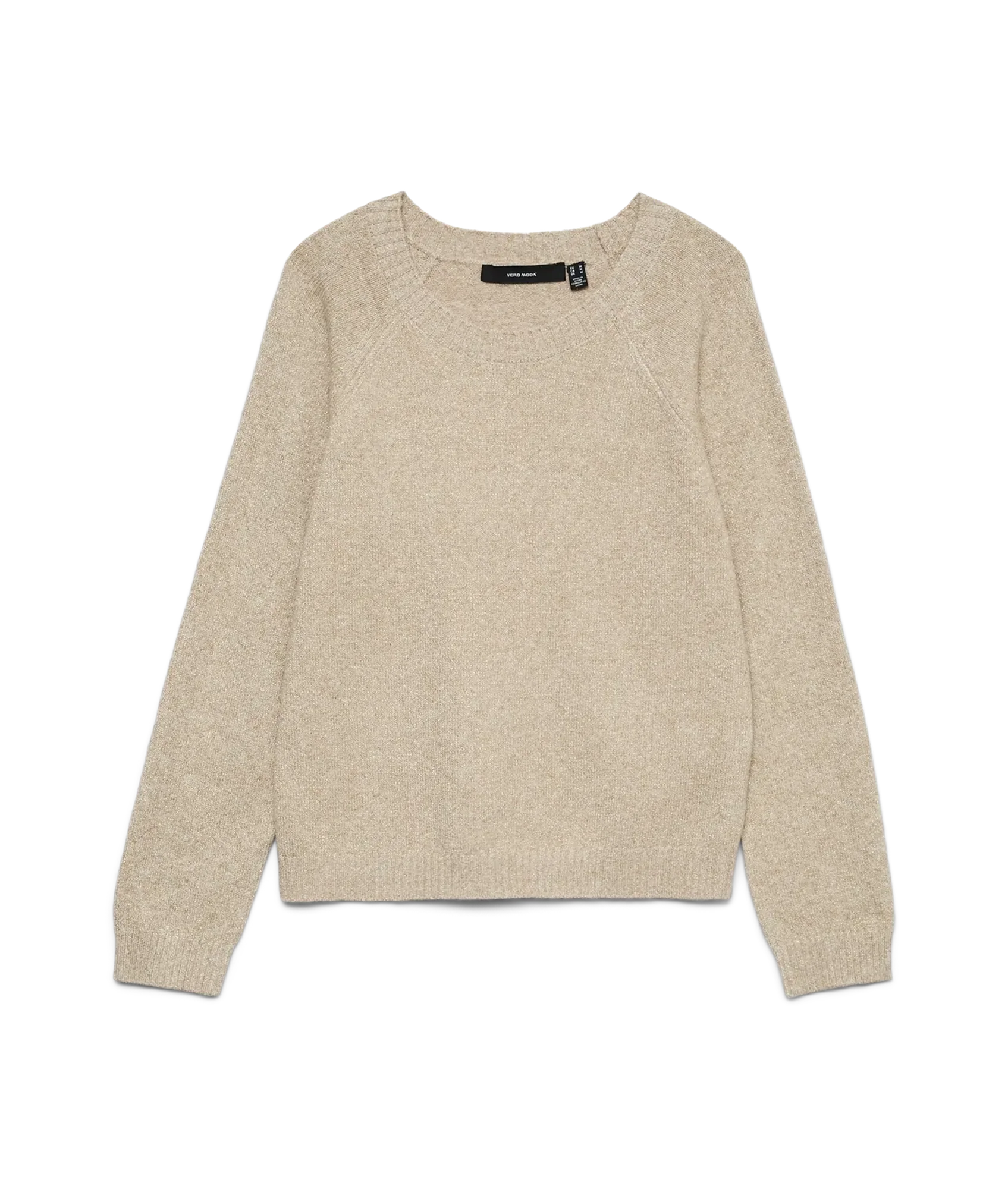 Doffyshine Ls O-Neck Blouse Rep - Silver Mink/Gold Lurex