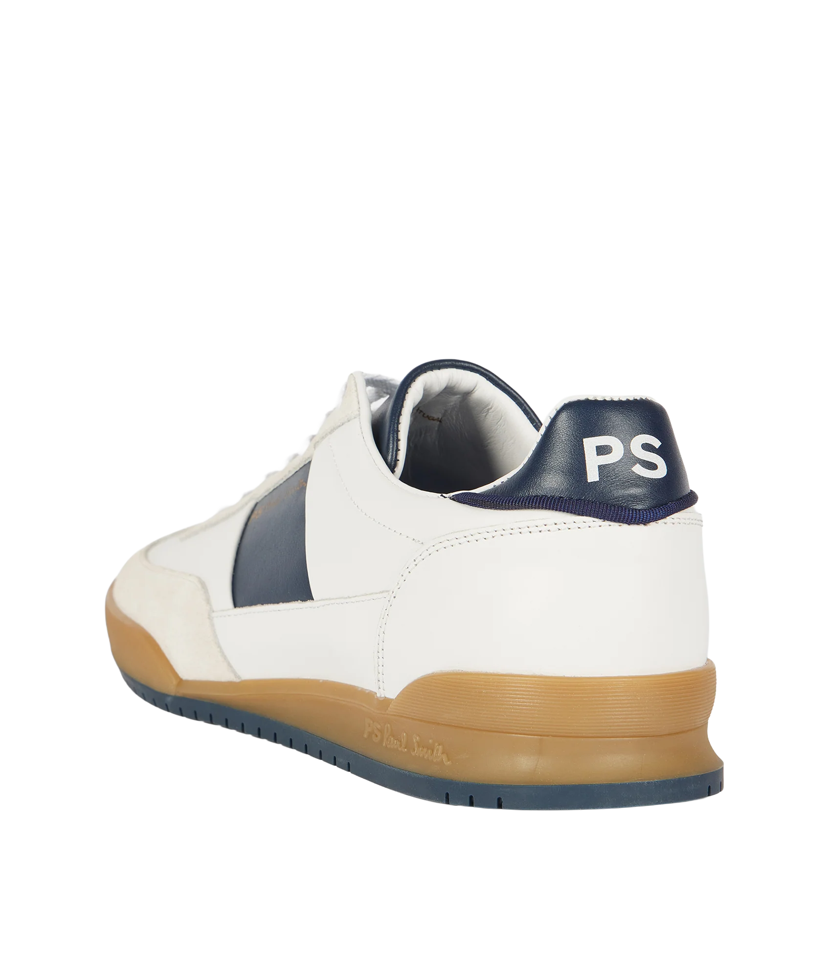 Dover White Navy Side Panel Trainers - White - Image 4