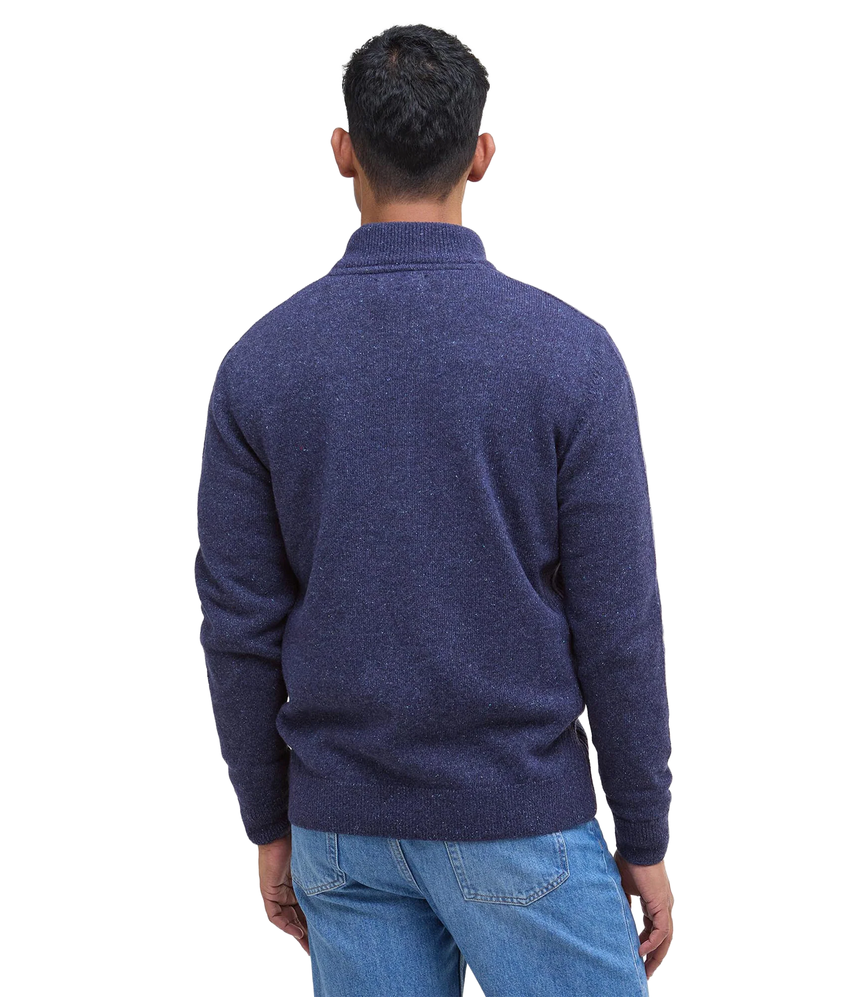 Essential Tisbury Half Zip Knitted Jumper - Deep Blue - Image 3