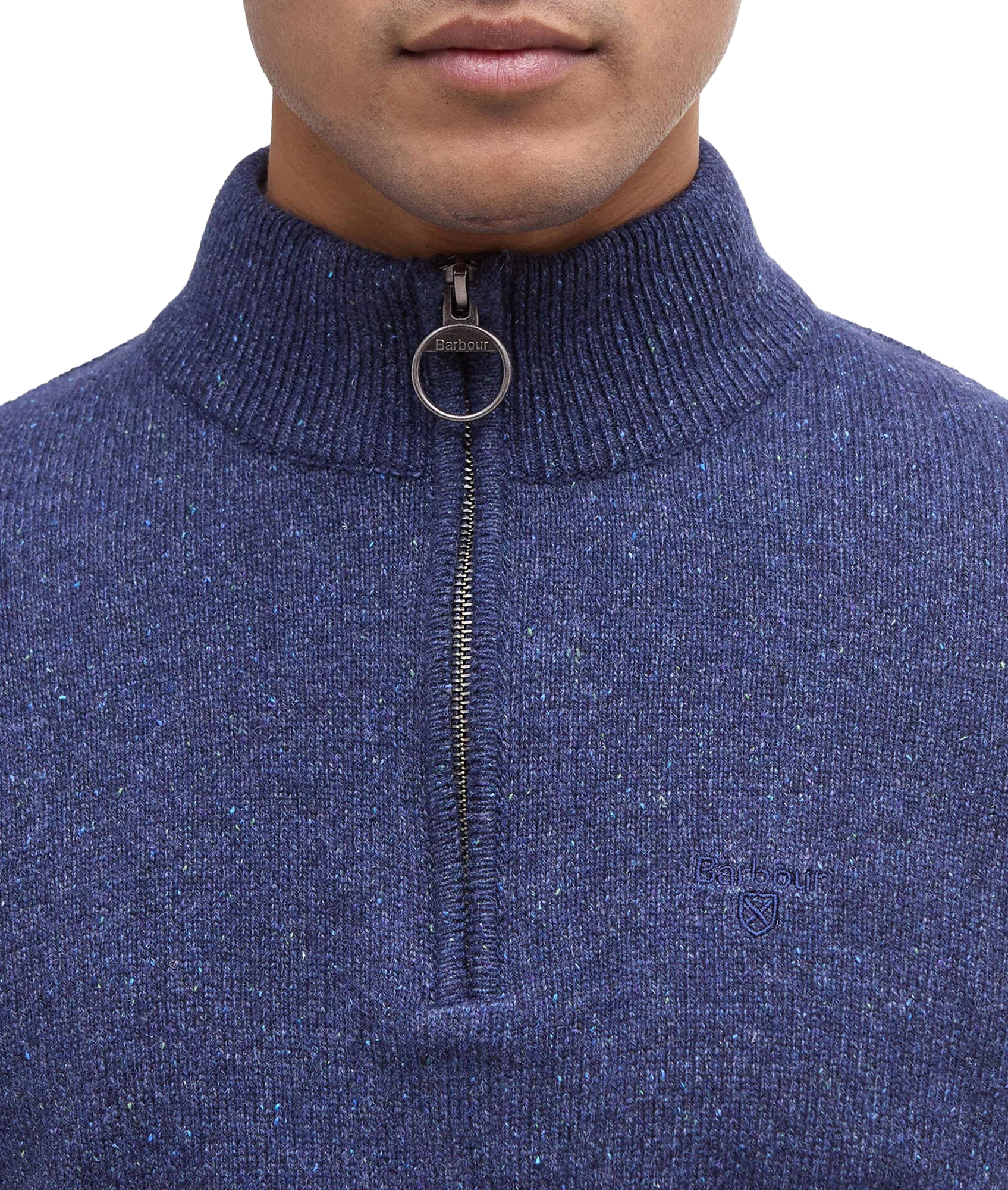 Essential Tisbury Half Zip Knitted Jumper - Deep Blue - Image 4