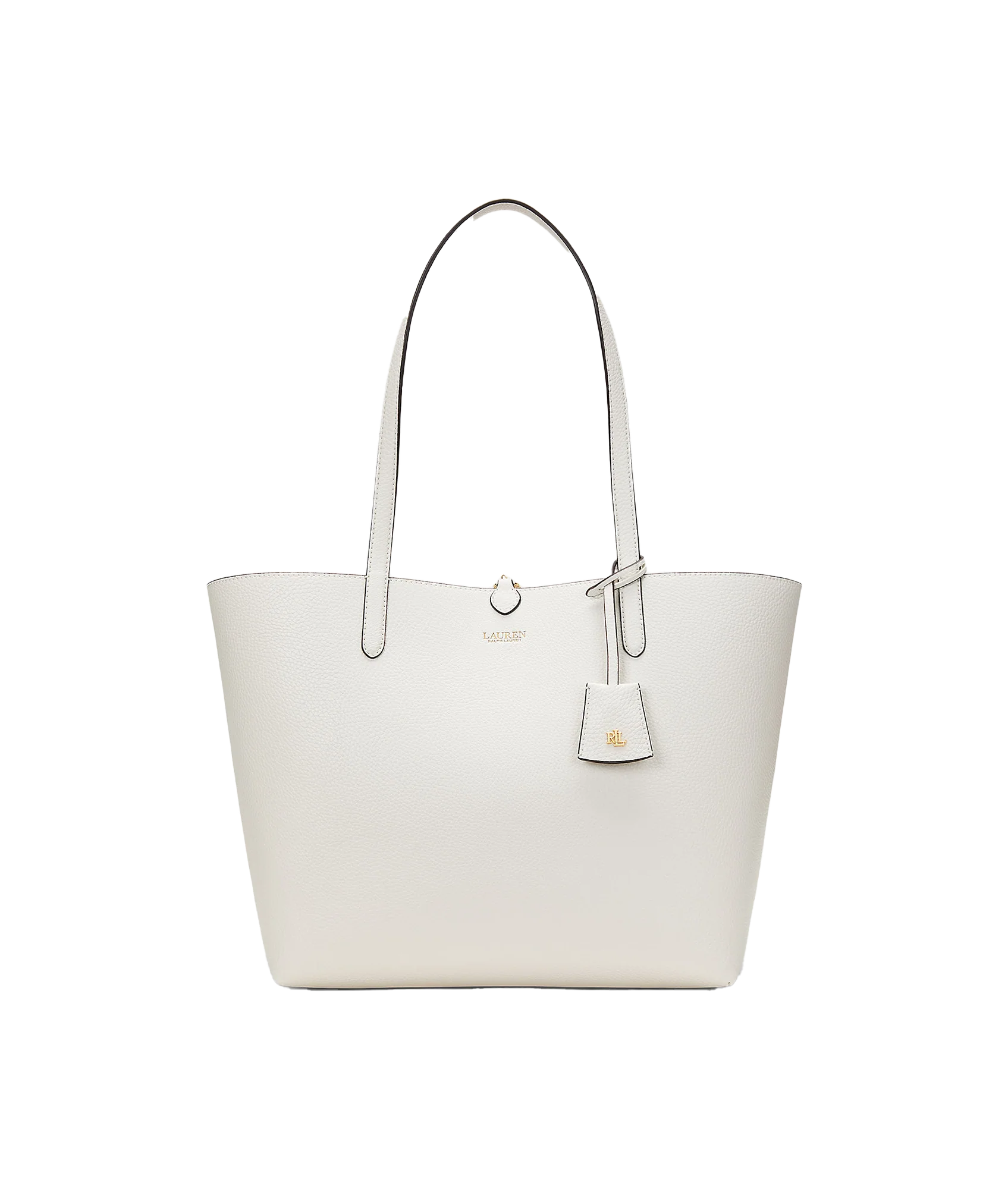 Faux-Leather Large Reversible Tote Bag - White