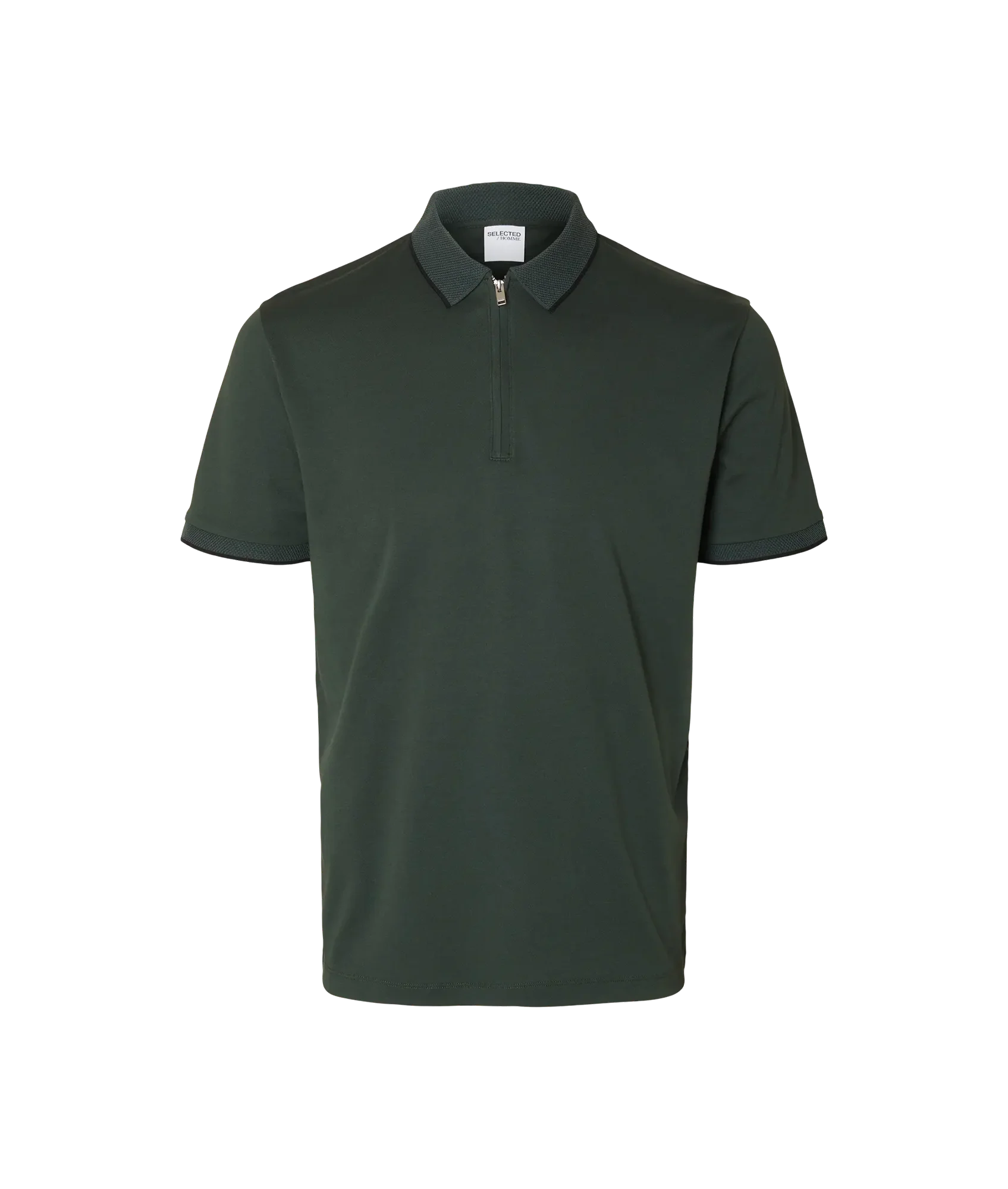Fave Sport Zip Ss Polo Noos - Deep Forest Black