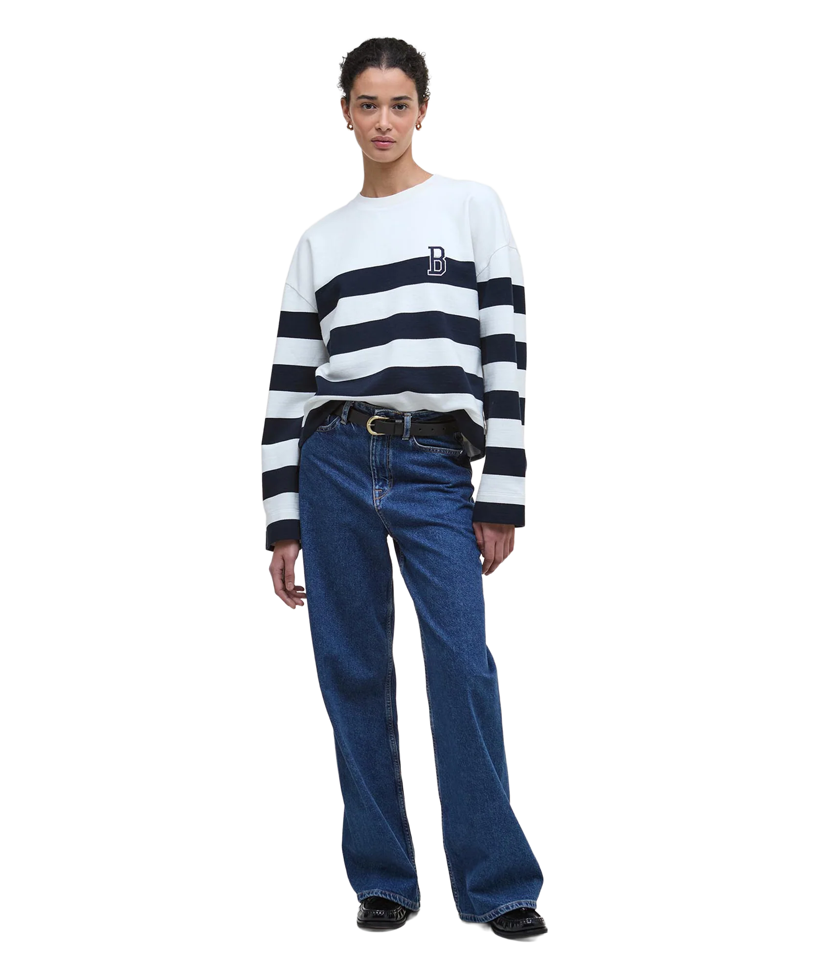 Faye Sweatshirt - Cloud/Navy Stripe - Image 2