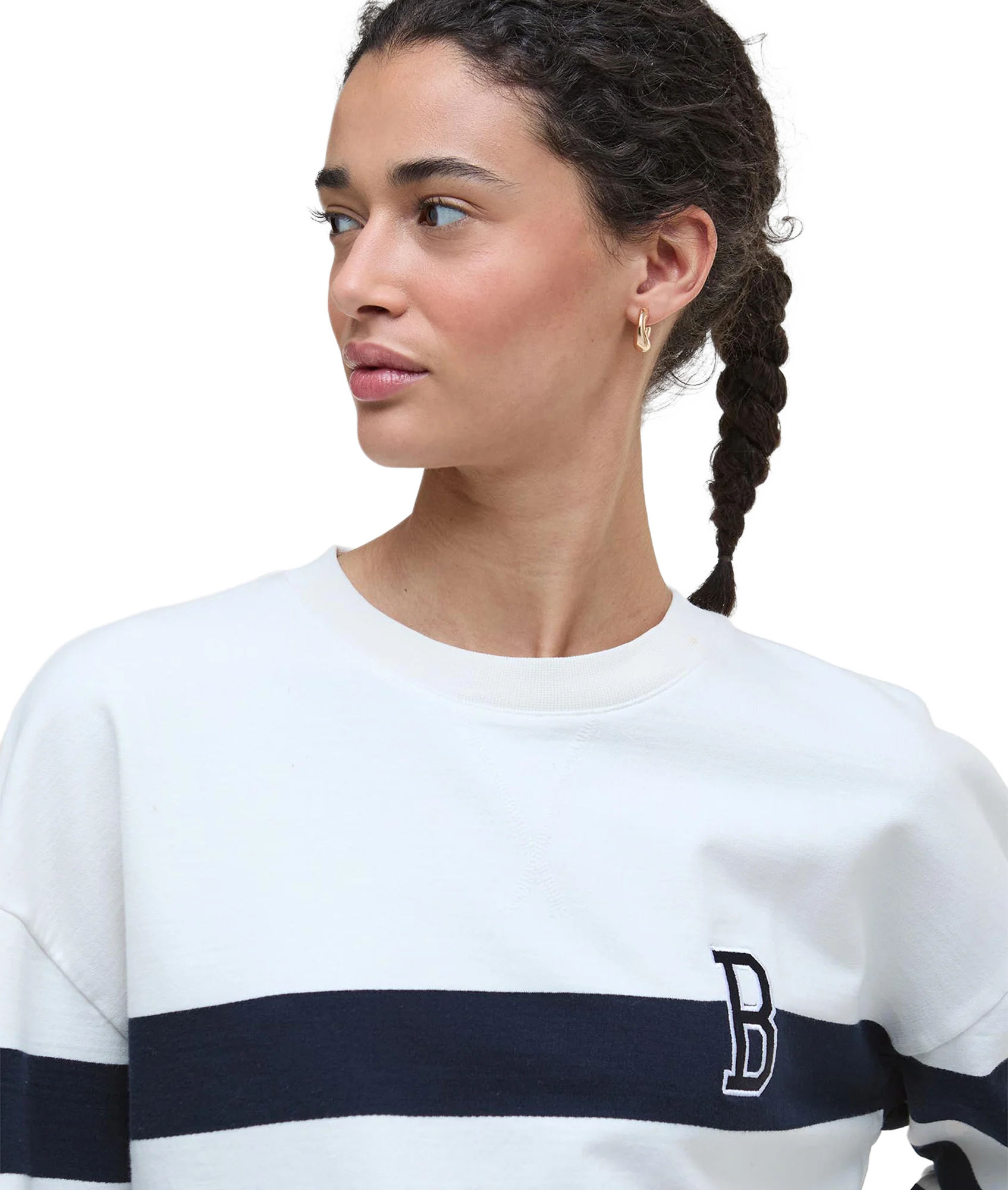 Faye Sweatshirt - Cloud/Navy Stripe - Image 4